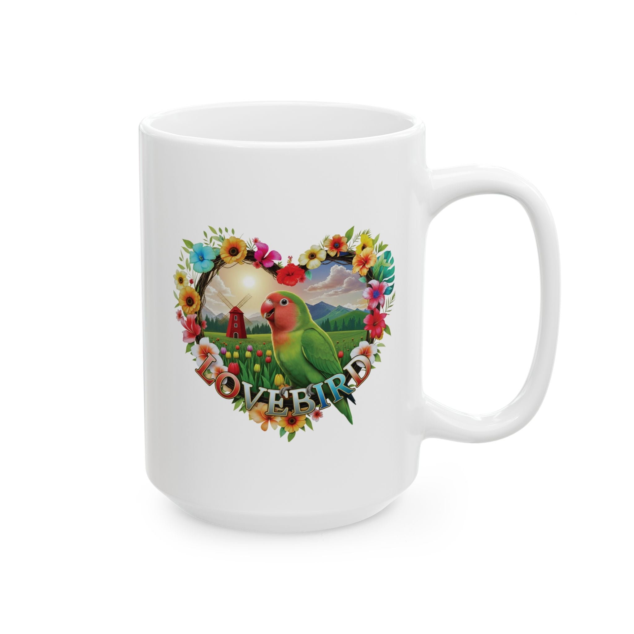 Lovebird Floral Mug