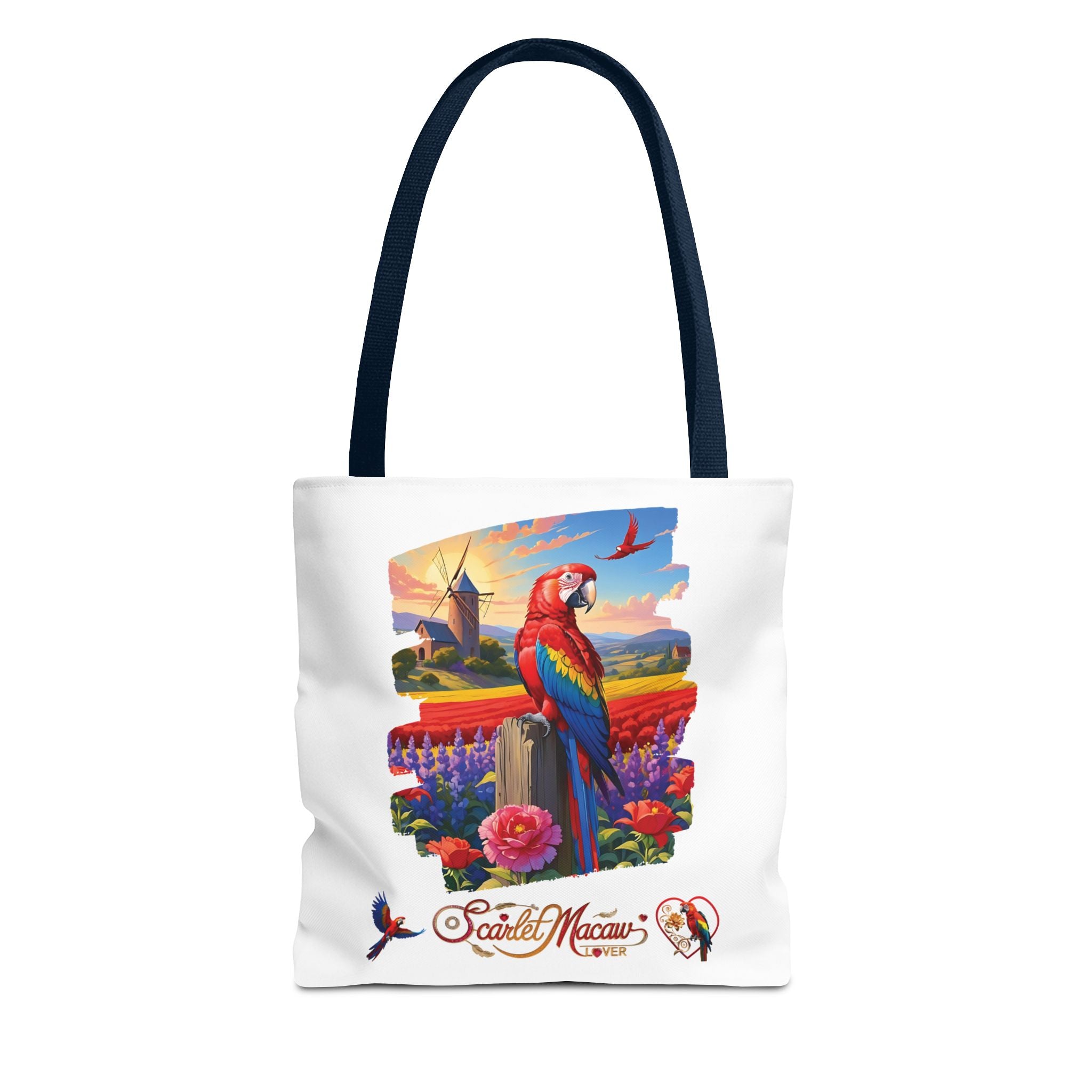 Scarlet Macaw Lover Floral Tote Bag