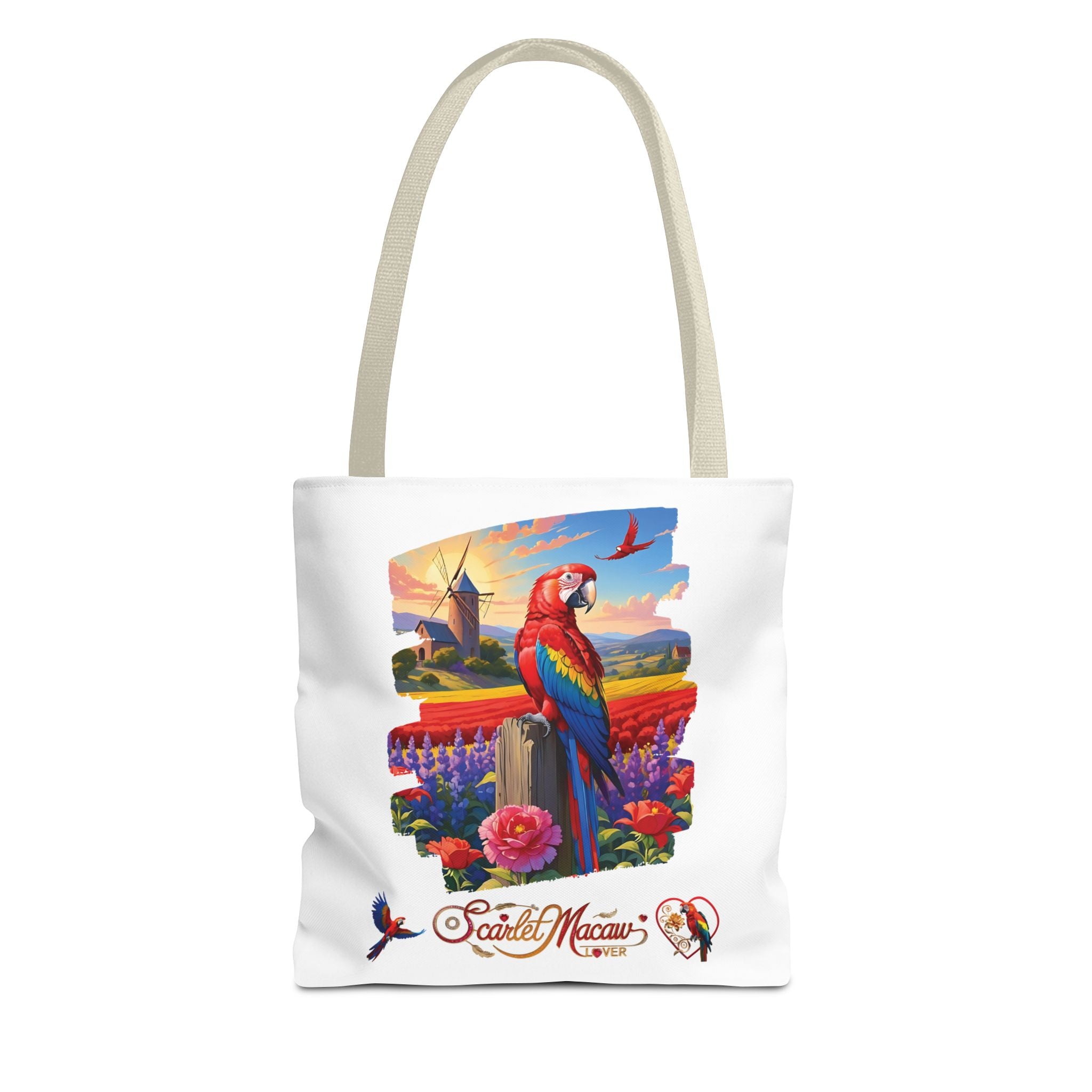 Scarlet Macaw Lover Floral Tote Bag