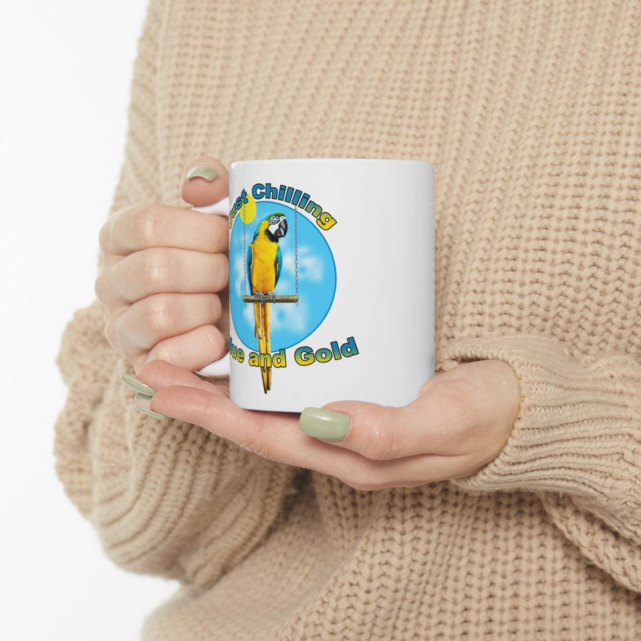 Just Chilling Swing Blue And Gold Mug