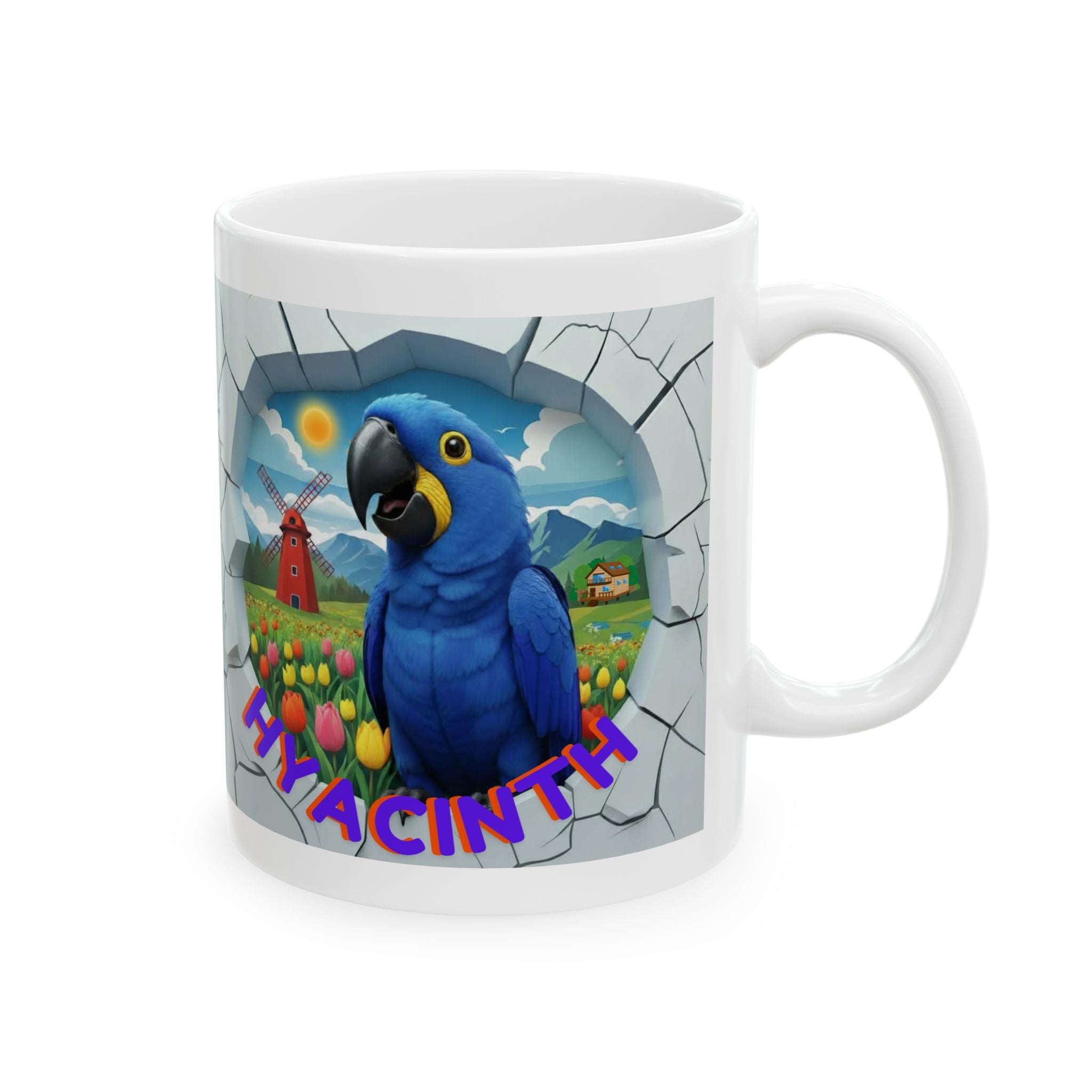 Blue Hyacinth Tulip Windmill Field Mug