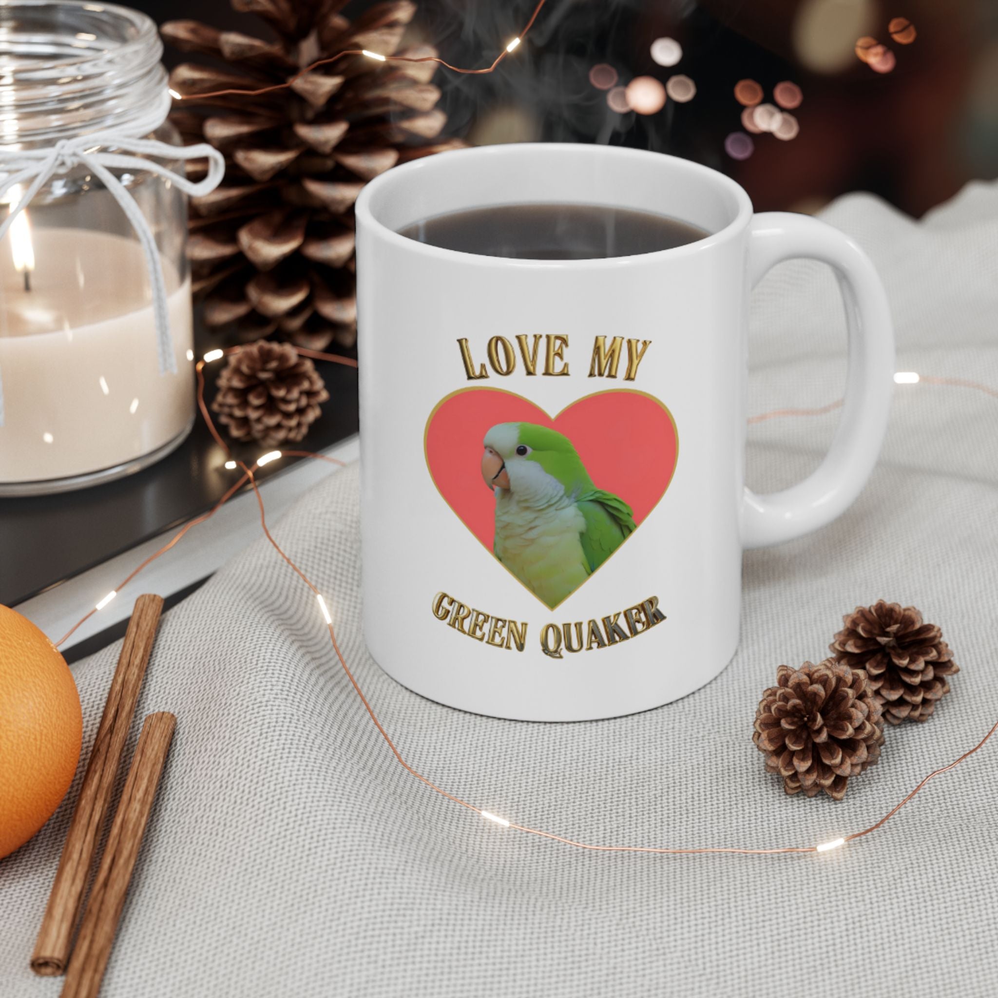 Love My Green Quaker Mug