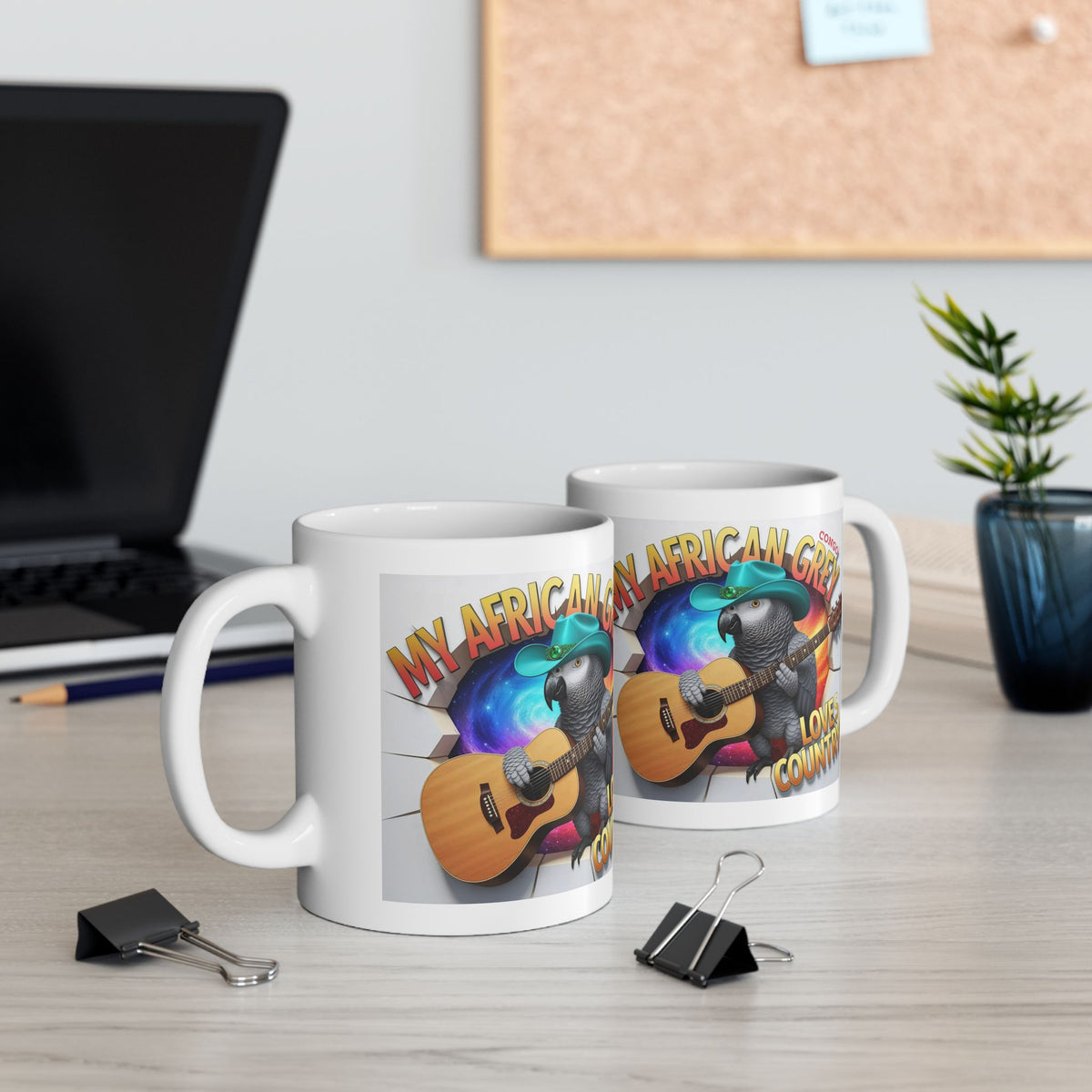 African Grey Congo Loves Country Mug