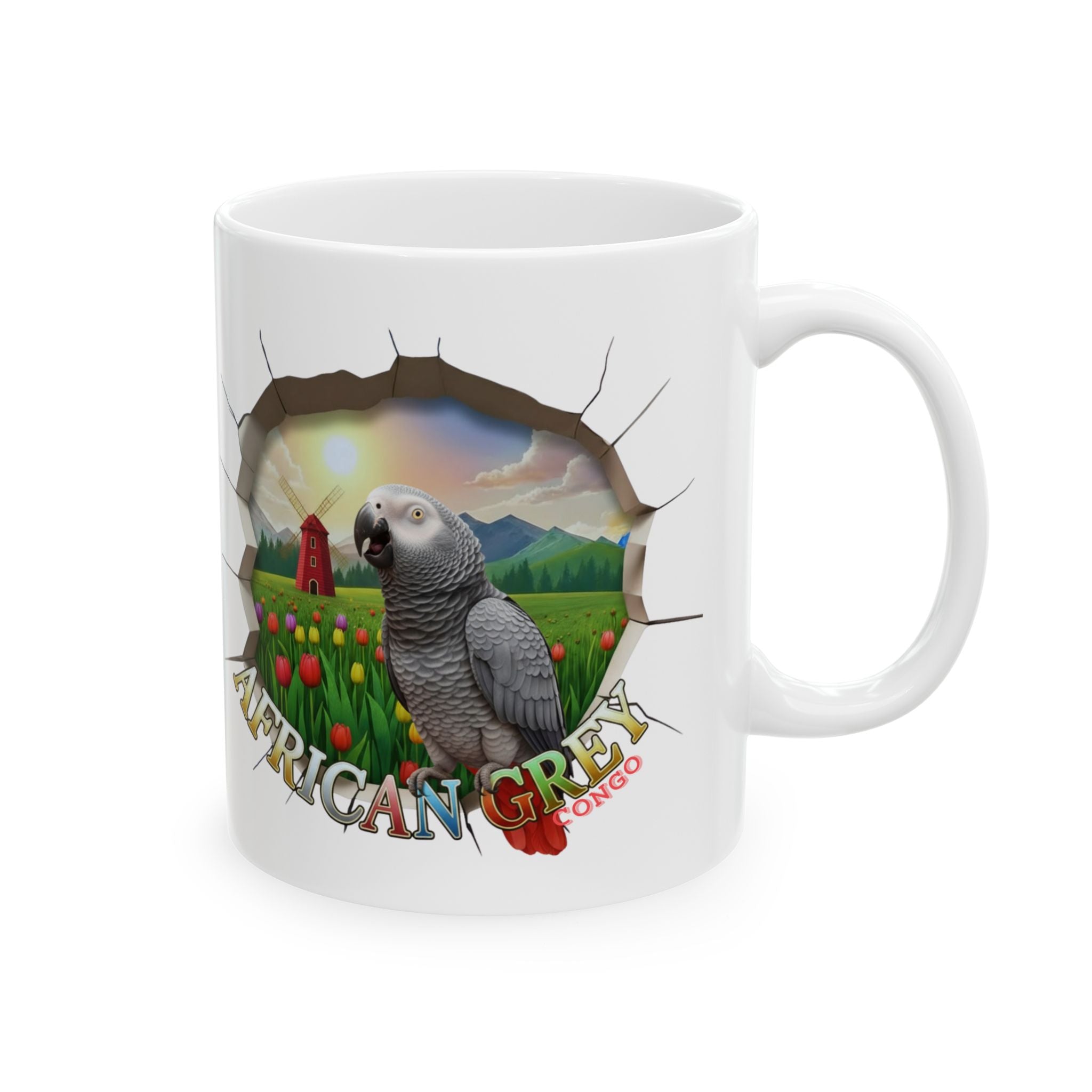 African Grey Congo Meadow Mug