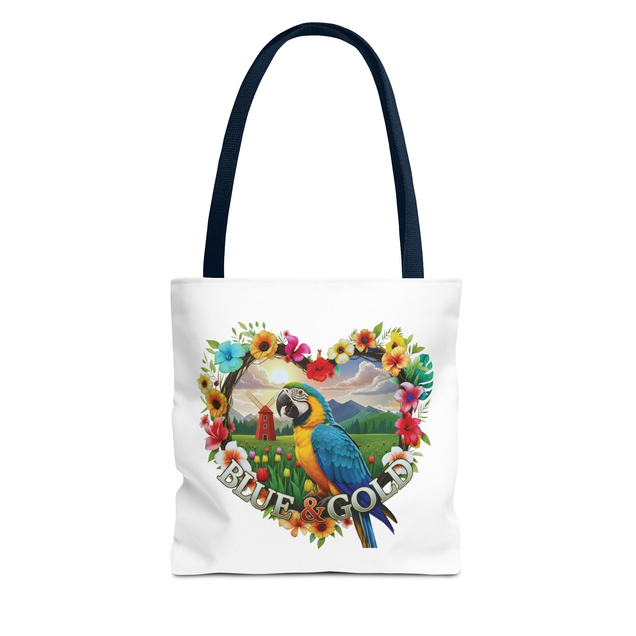 Blue & Gold Parrot Tote Bag