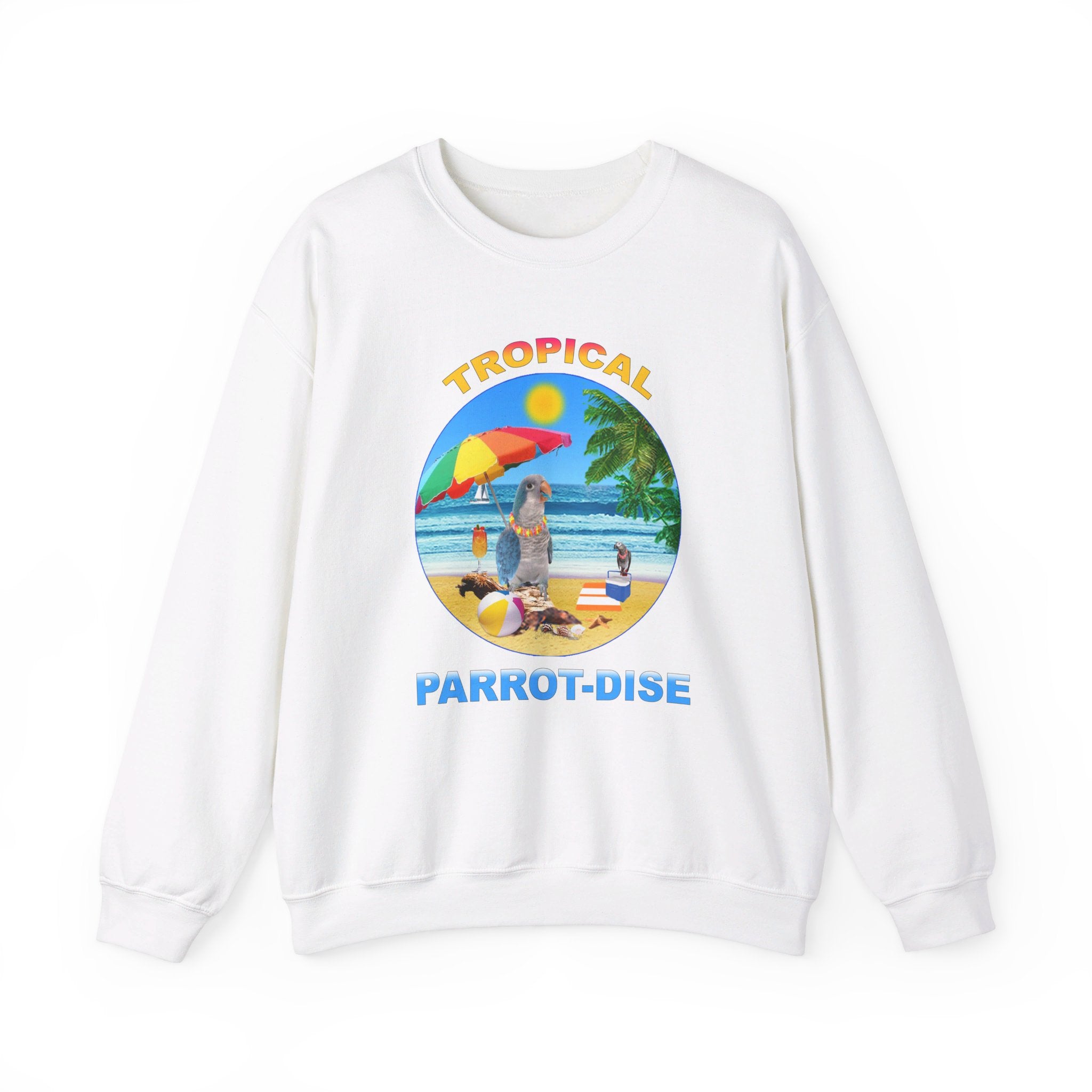 Tropical Parrot-Dise Blue Quaker Sweatshirt