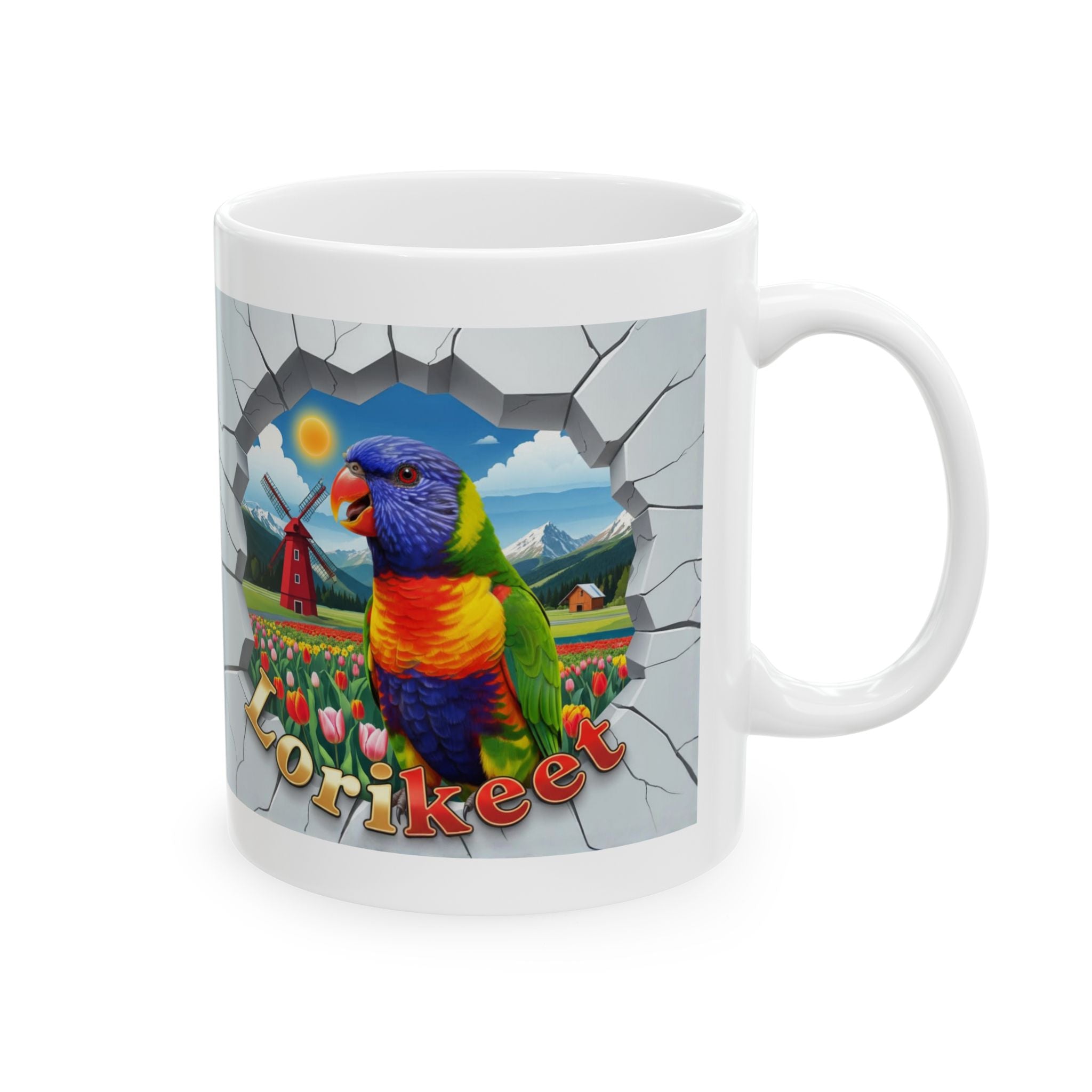 Lorikeet Meadow Scenic Mug
