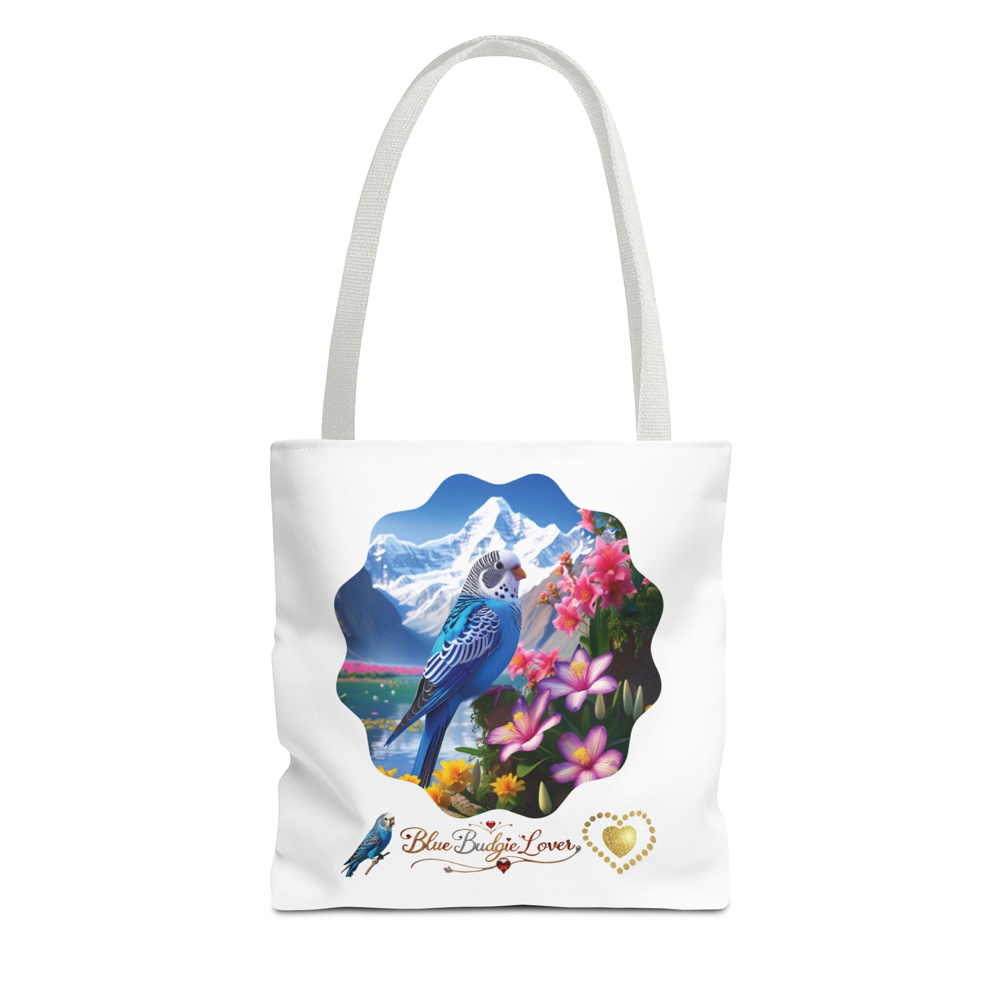 Floral Blue Budgie Nature Tote Bag