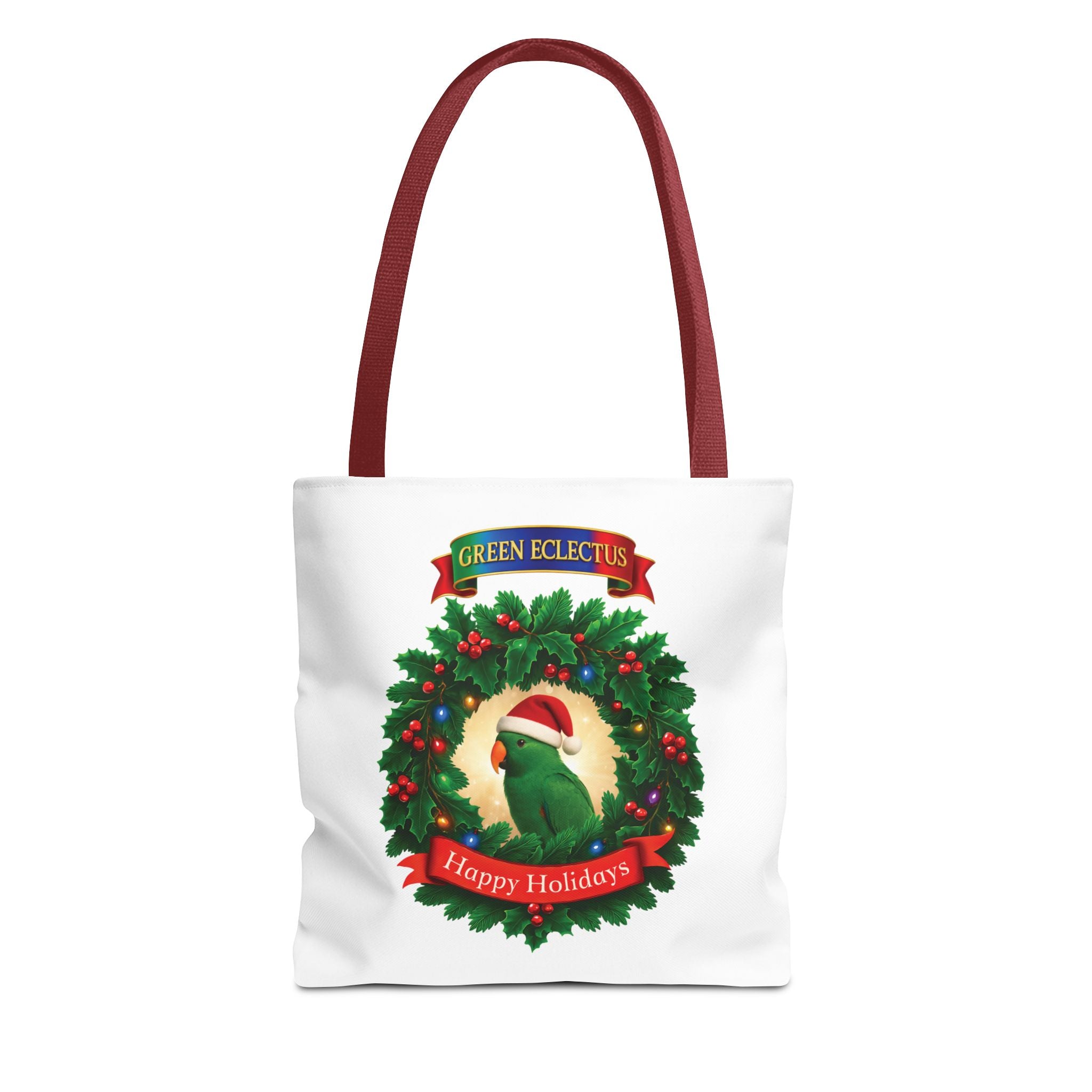 Happy Holidays Green Eclectus Tote Bag
