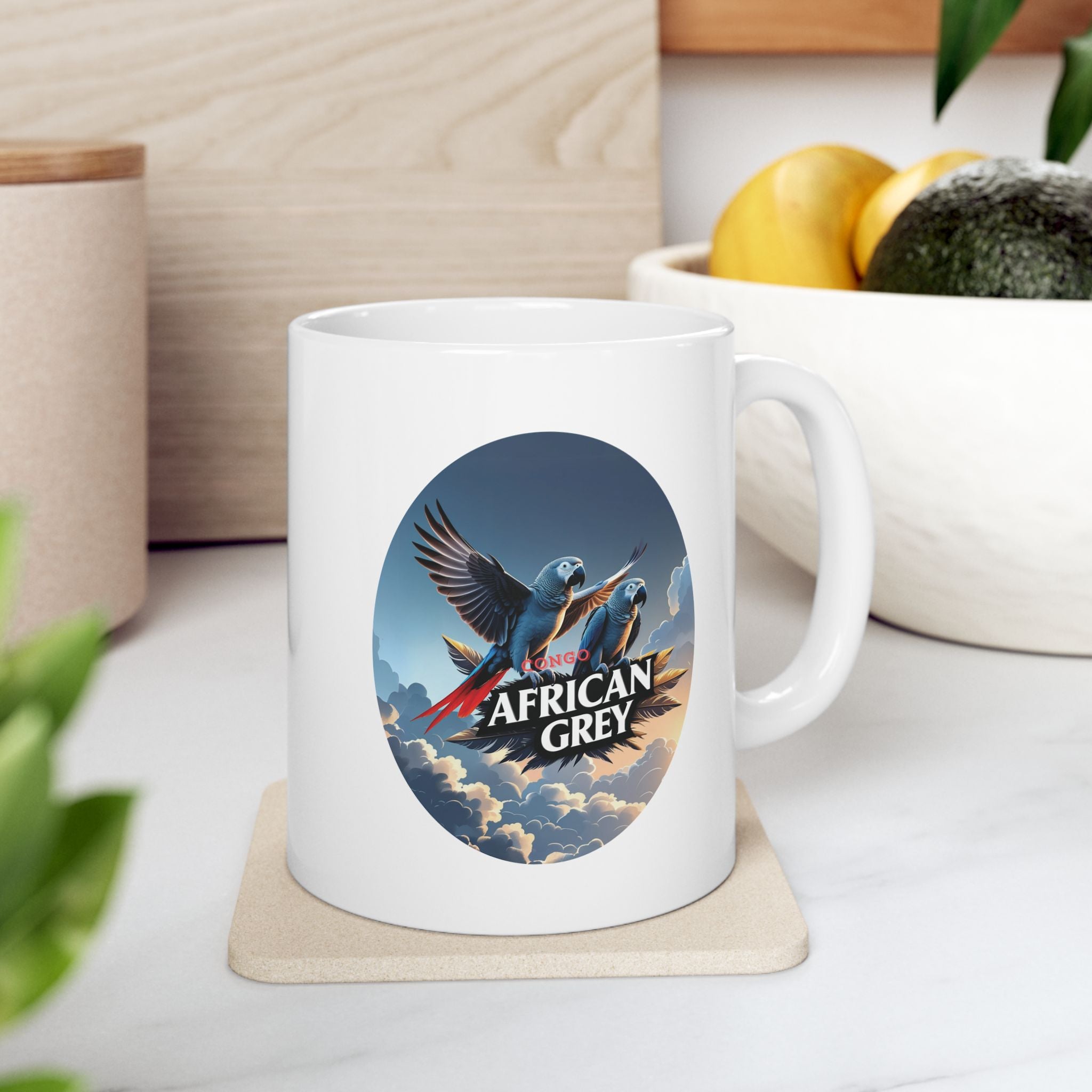African Grey Congo Ceramic Mug