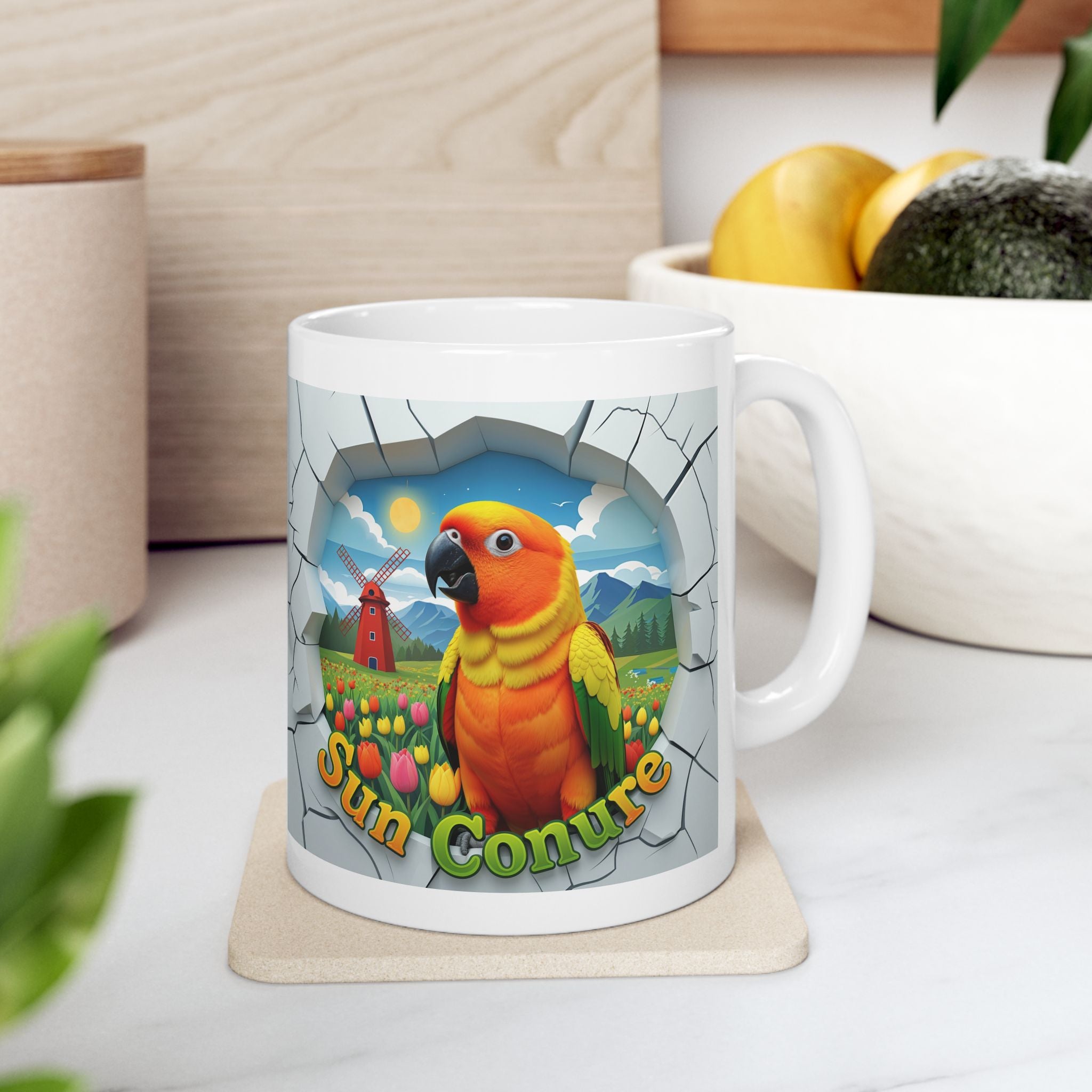 Sun Conure Meadow Scenic Mug