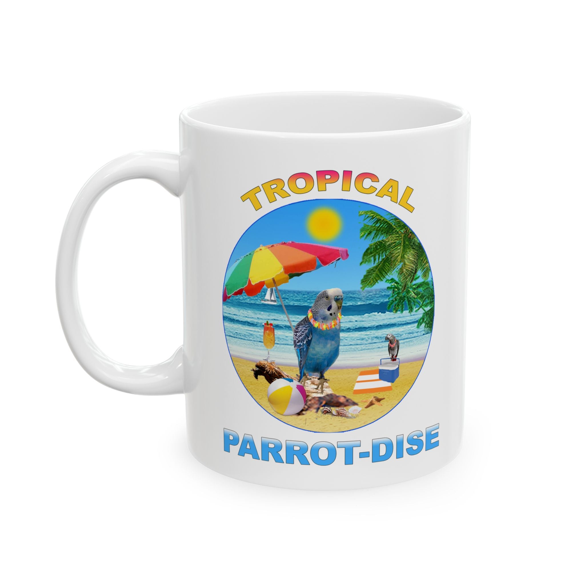 Tropical Parrot-Dise Blue Budgie Mug