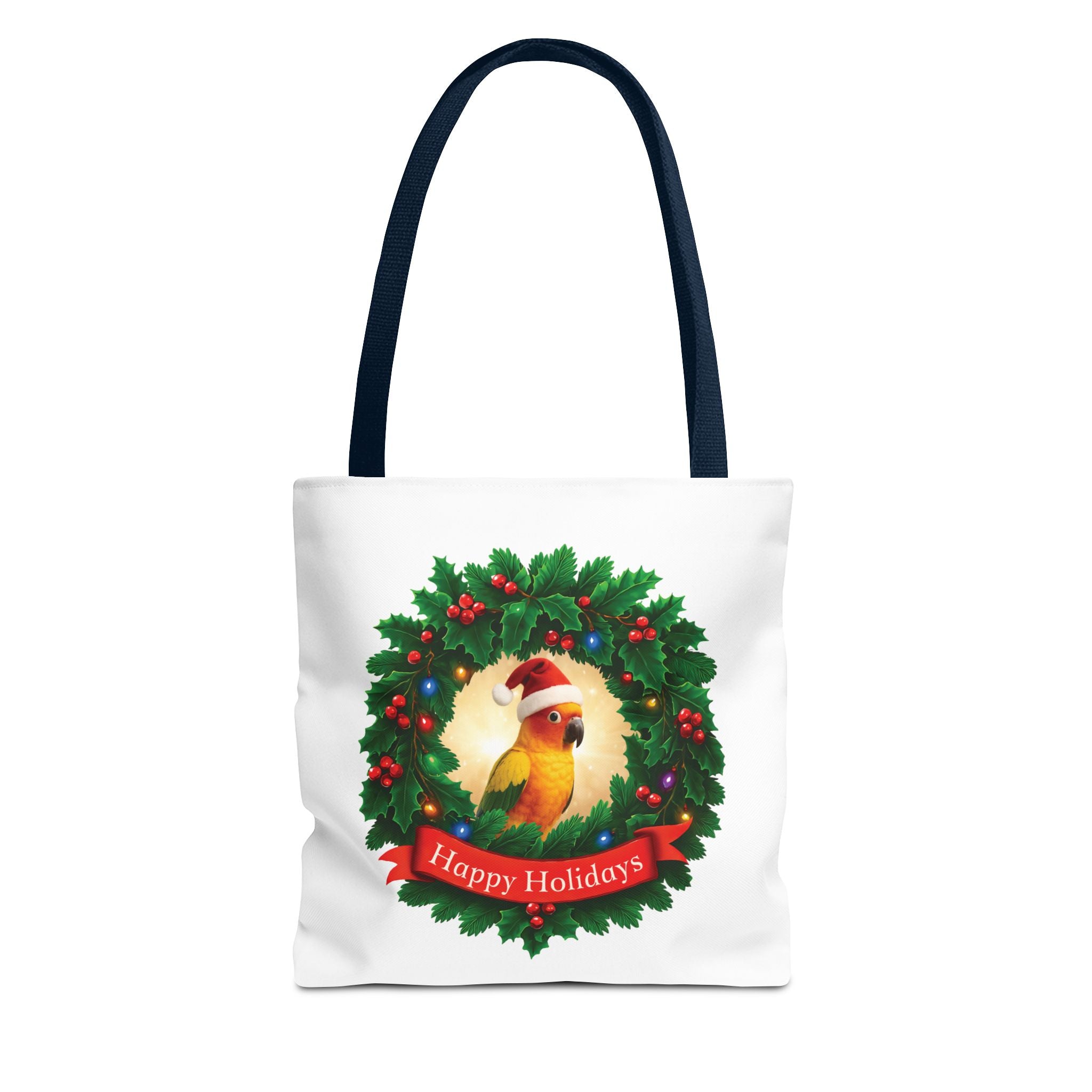 Happy Holidays Sun Conure Tote Bag