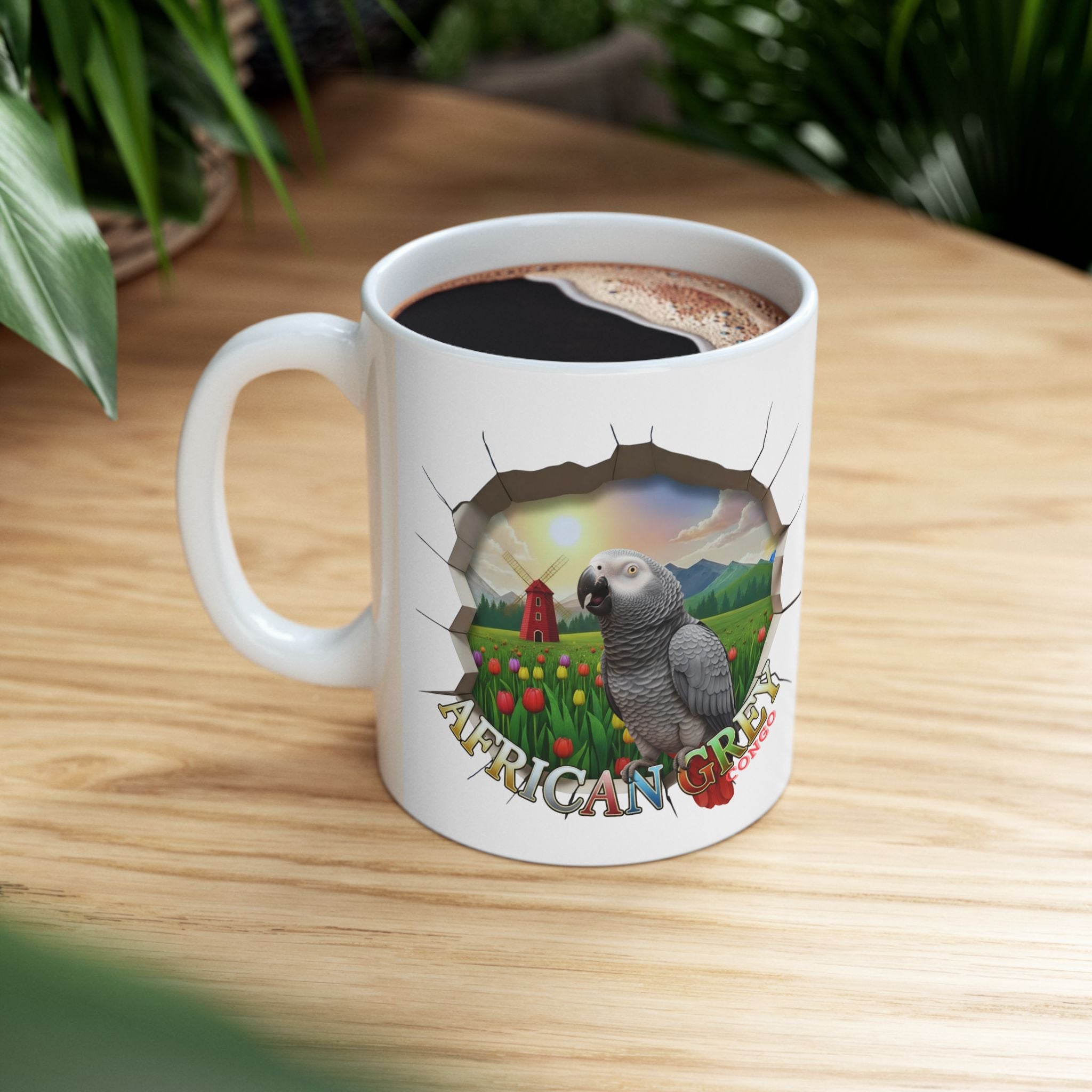 African Grey Congo Meadow Mug