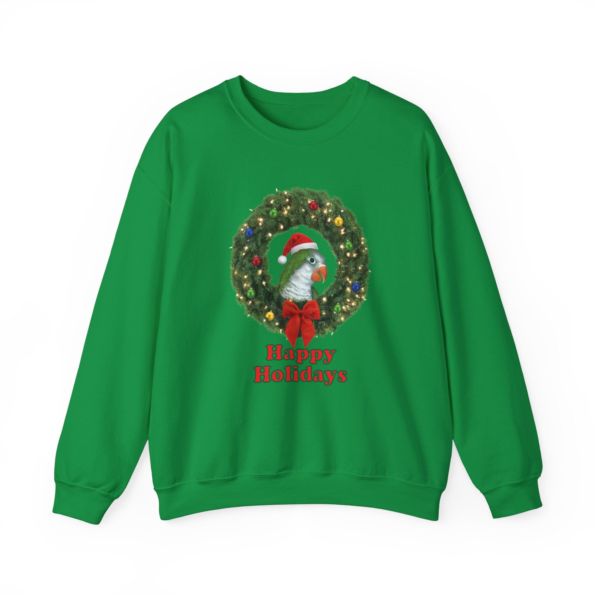 Happy Christmas Holidays Green Quaker Sweatshirt