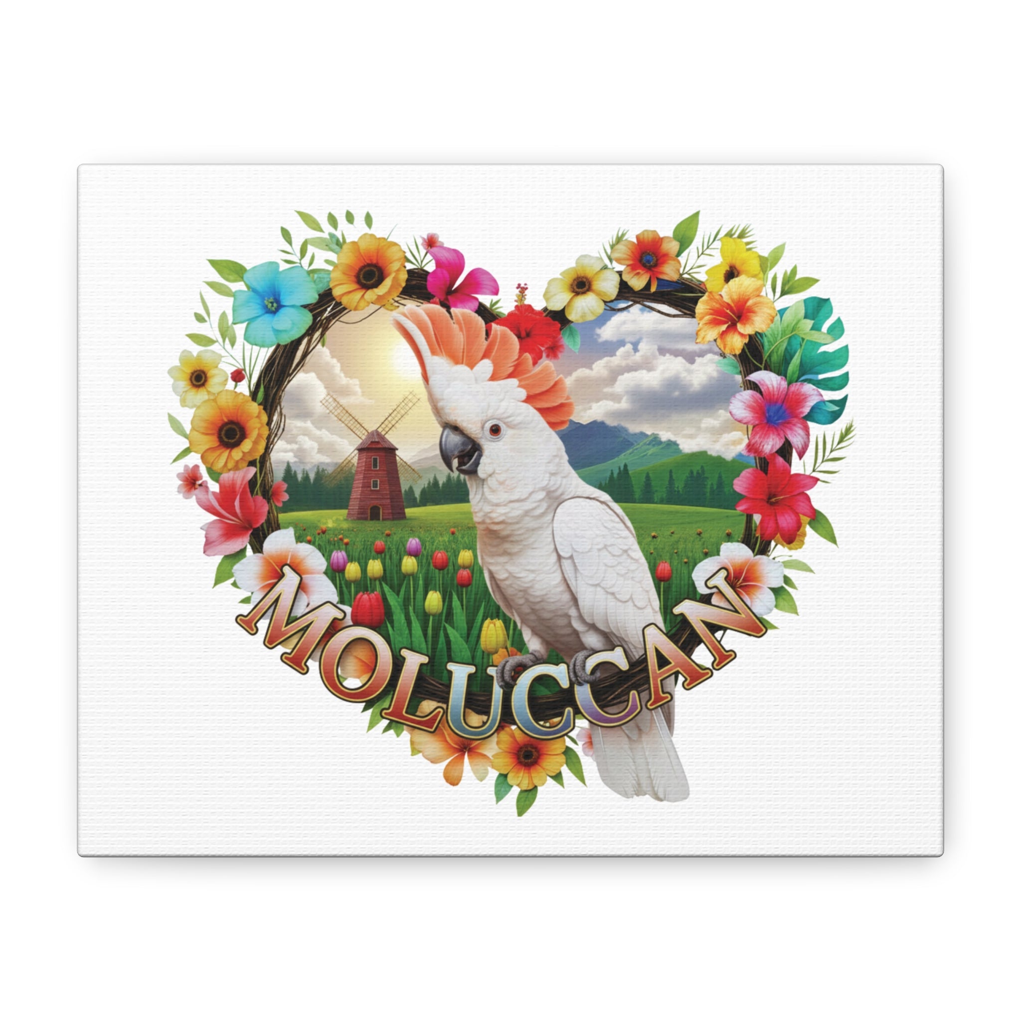 Moluccan Cockatoo Heart Design Wall-Hanging