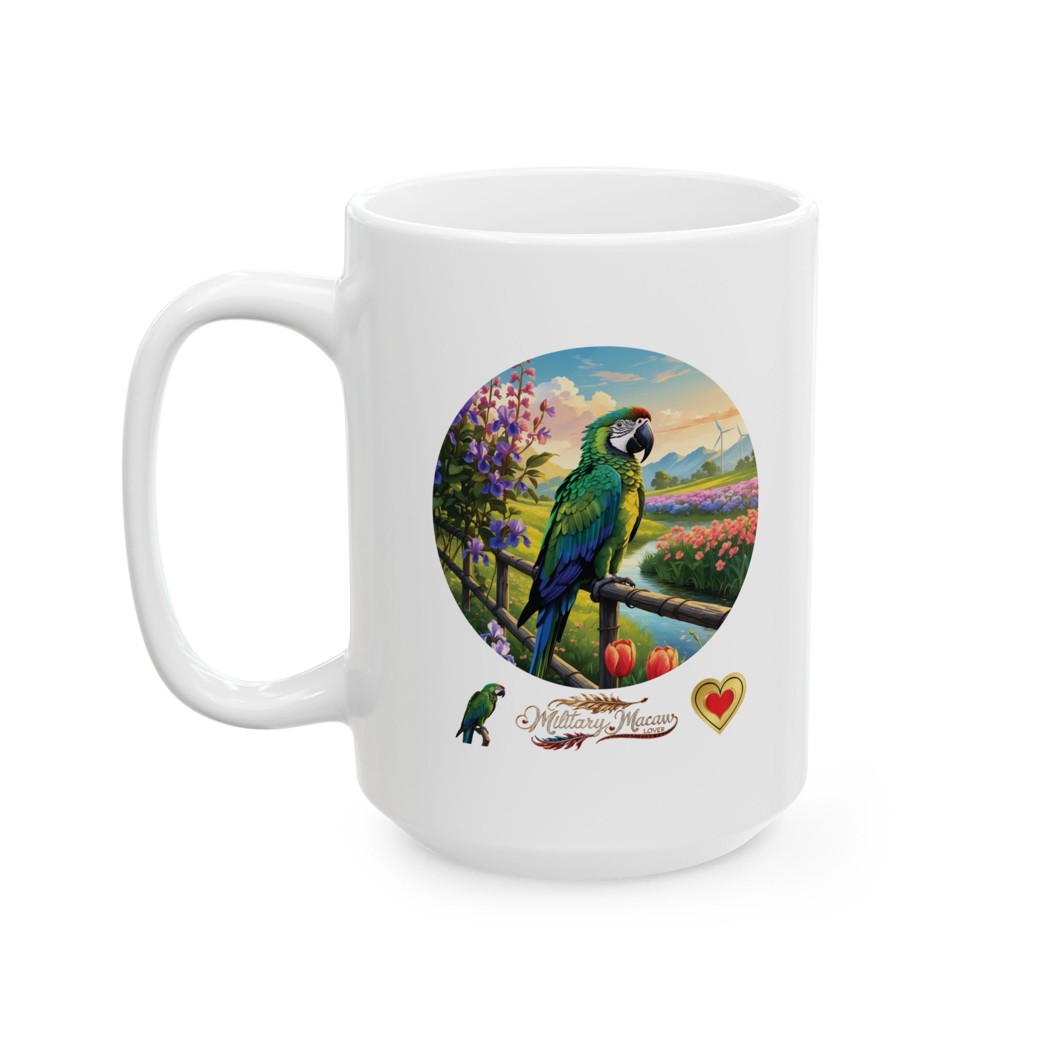 Military Macaw Lover Floral Mug