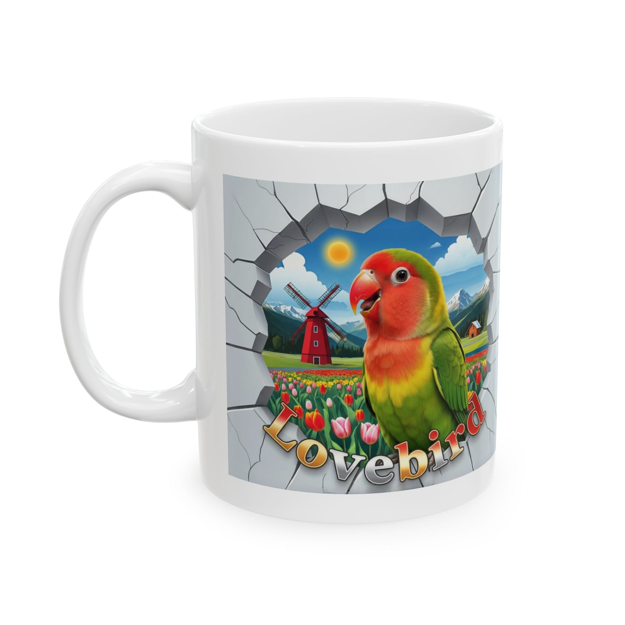 Lovebird Meadow Scenic Mug