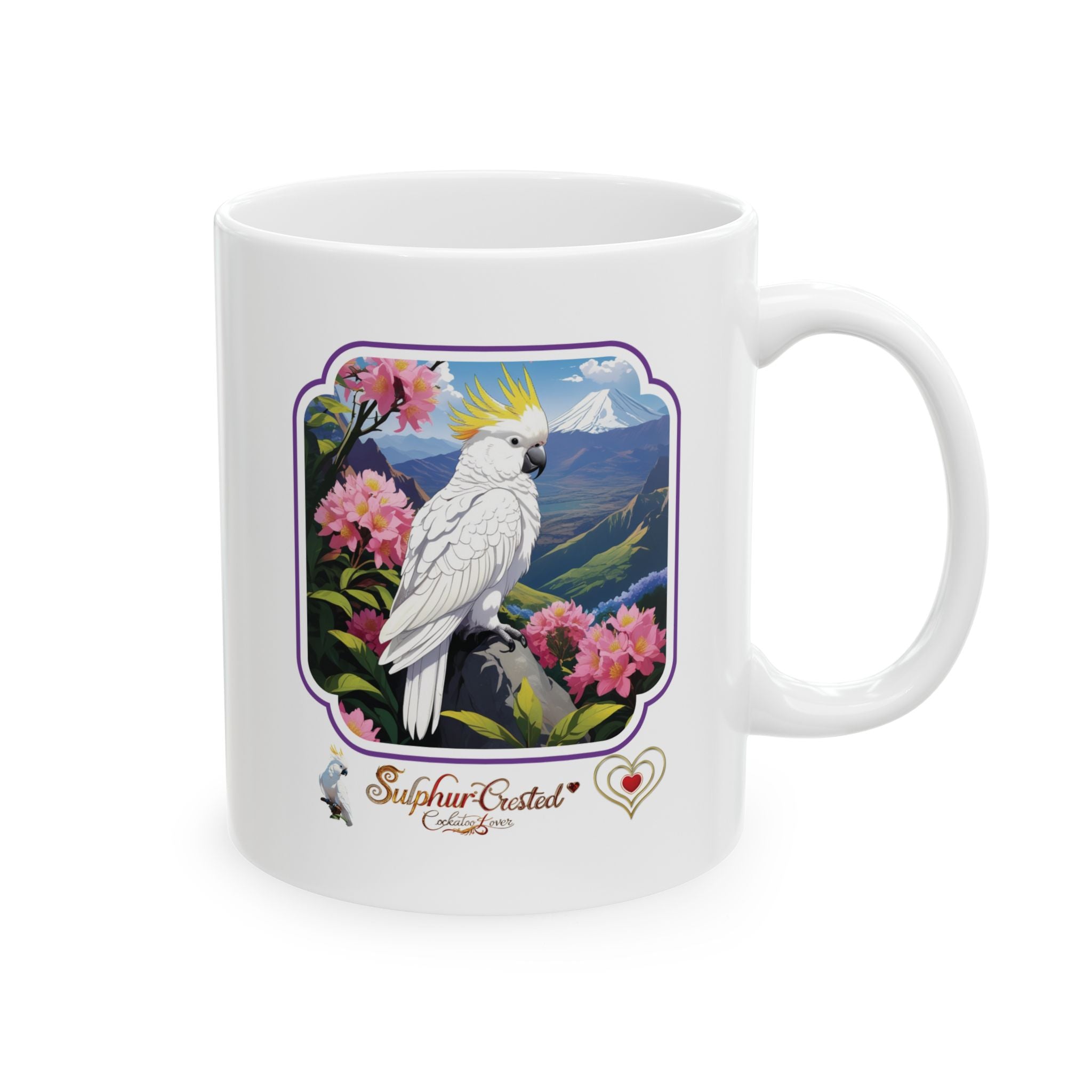 Sulphur-Crested Cockatoo Floral Mug