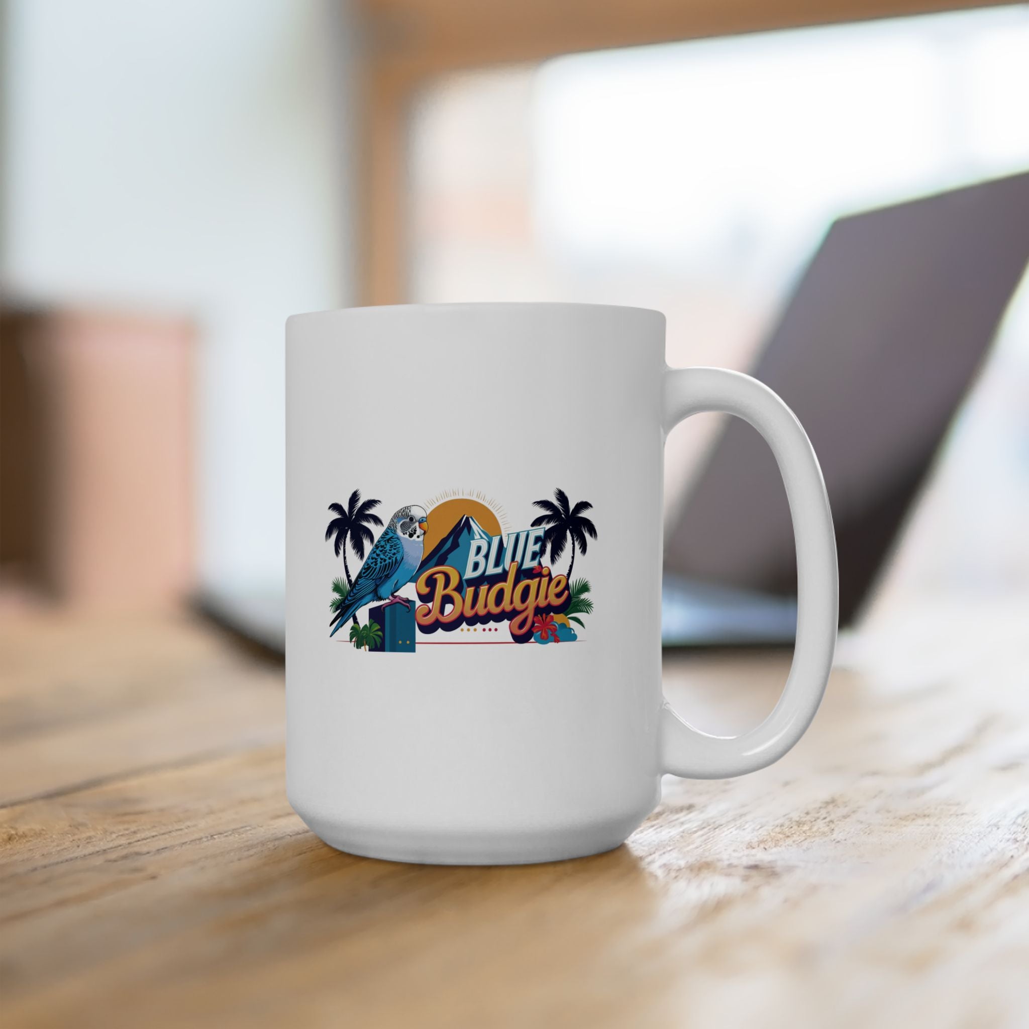Blue Budgie Sunset Mountain Mug