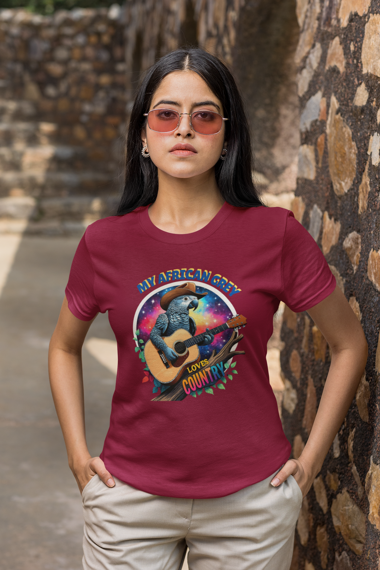 African Grey Loves Country T-Shirt