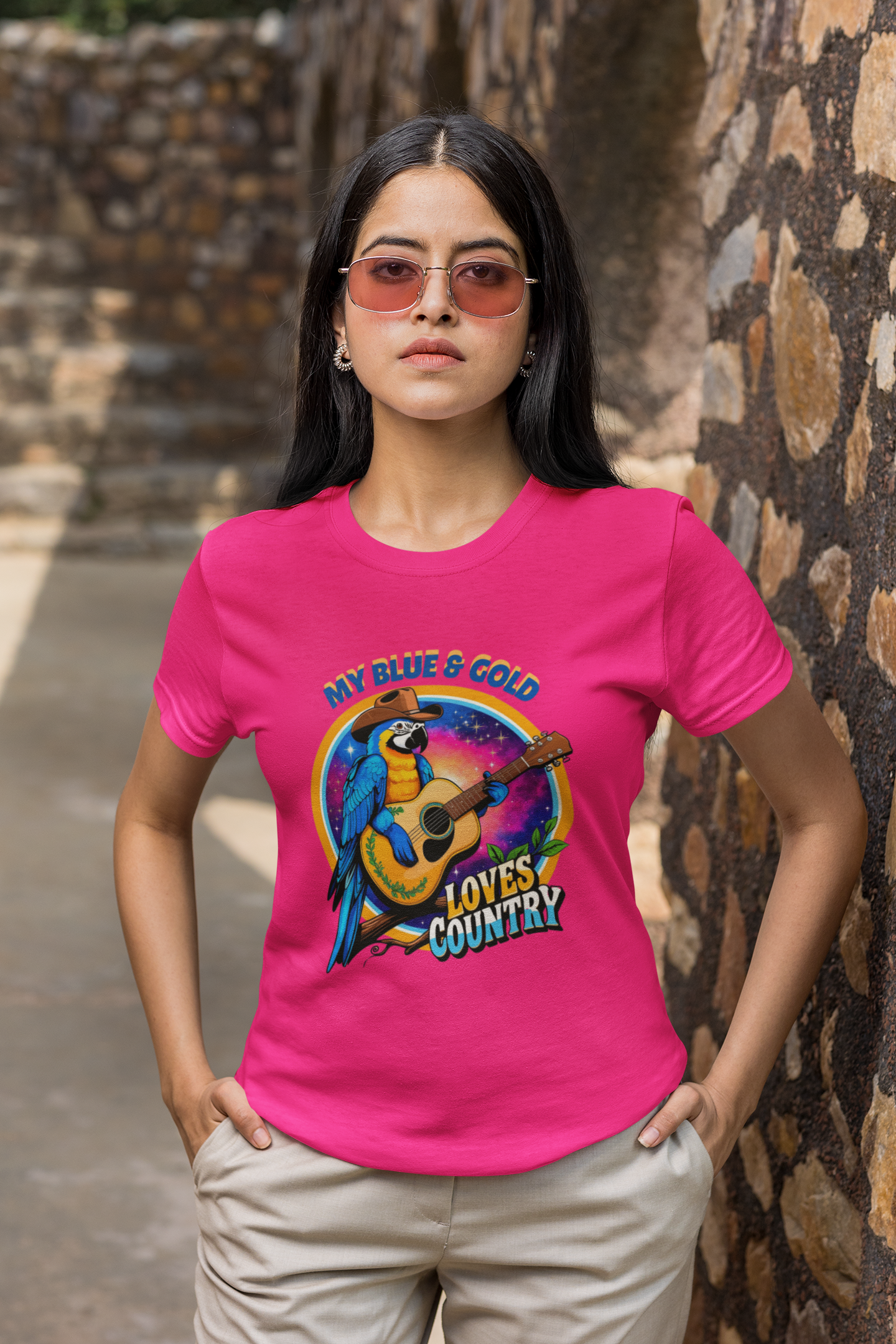 Blue & Gold Macaw Loves Country Tee