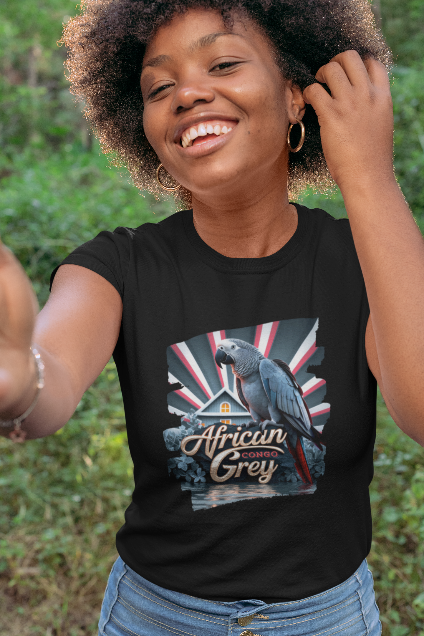 African Grey Congo Parrot T-Shirt