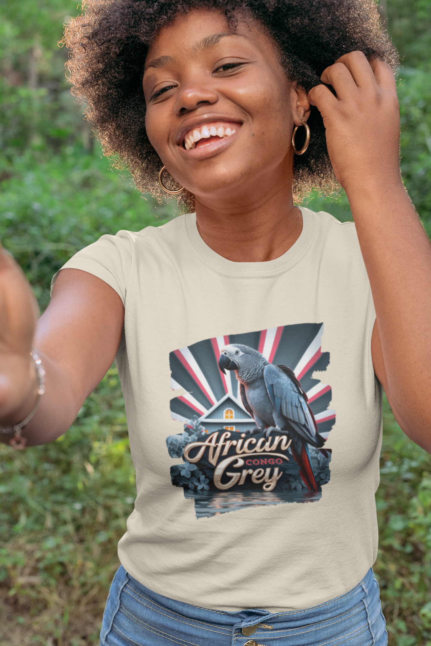 African Grey Congo Parrot T-Shirt