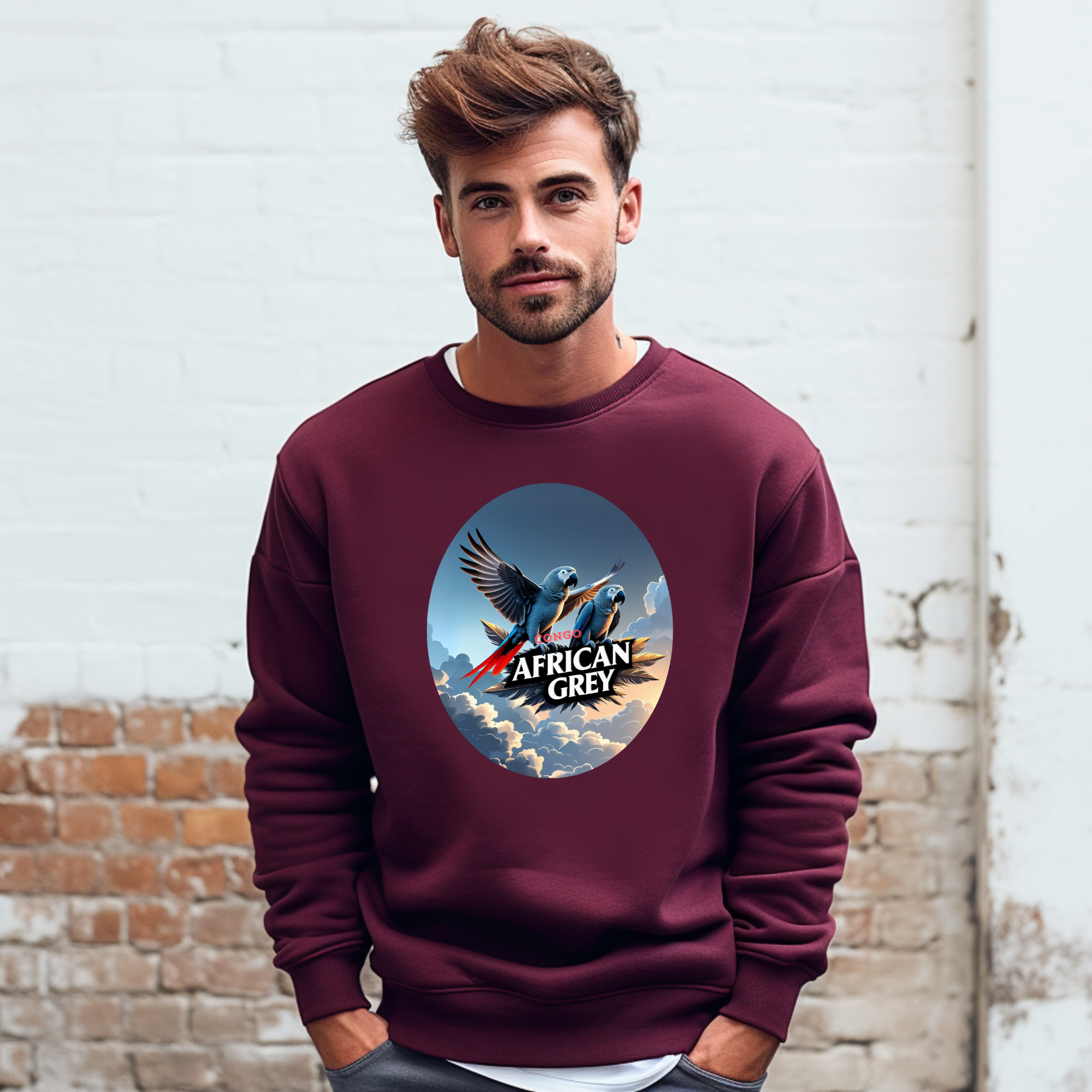 African Grey Crewneck Sweatshirt