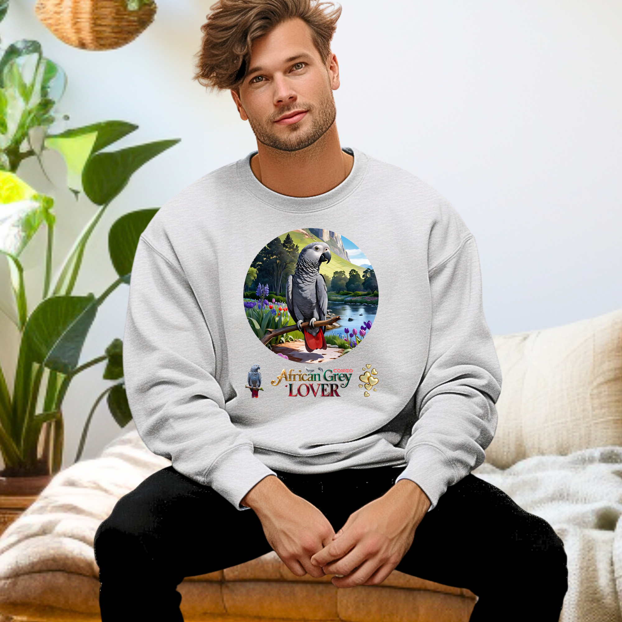 African Grey Lover Crewneck Sweatshirt