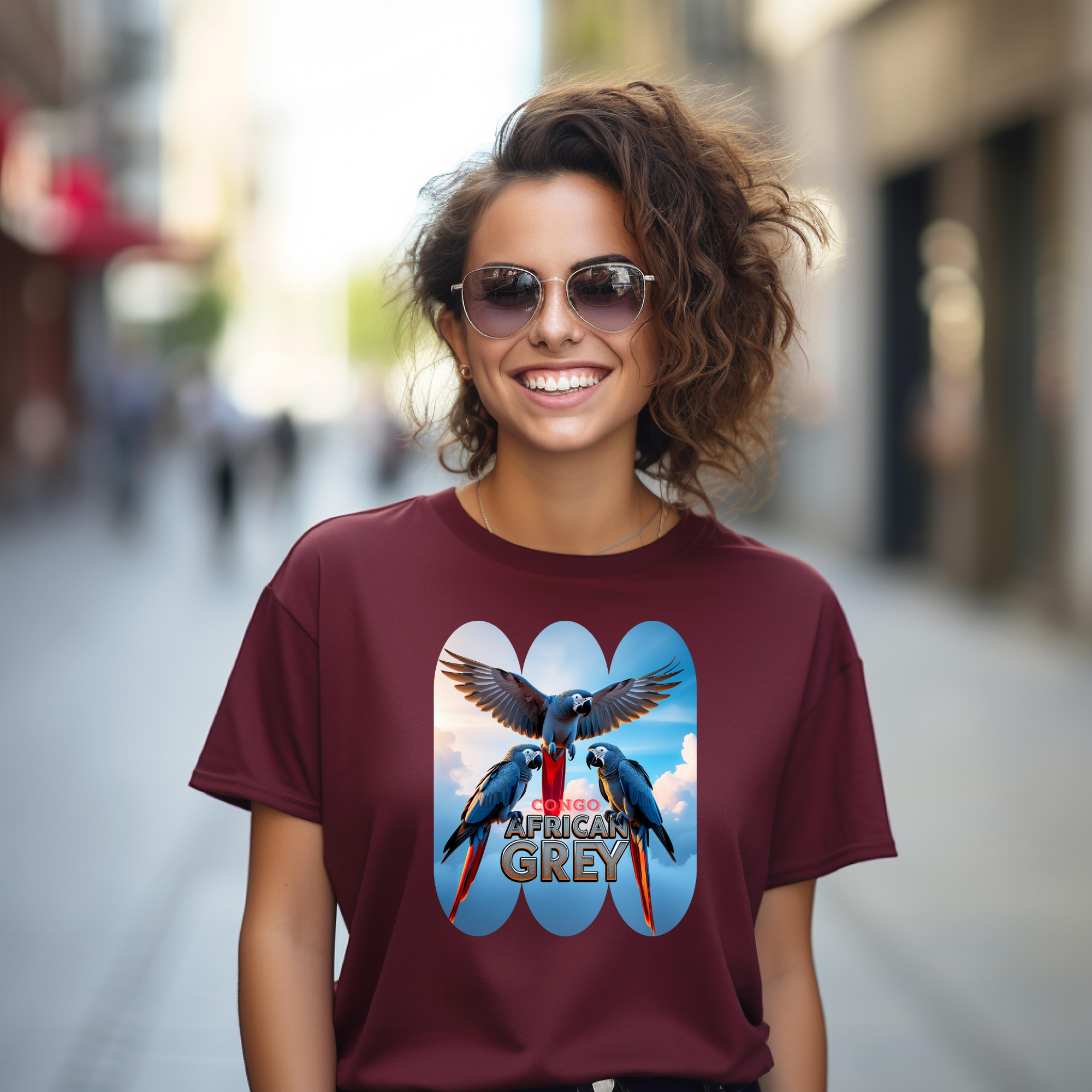 African Grey Congo Lover Parrot Tee