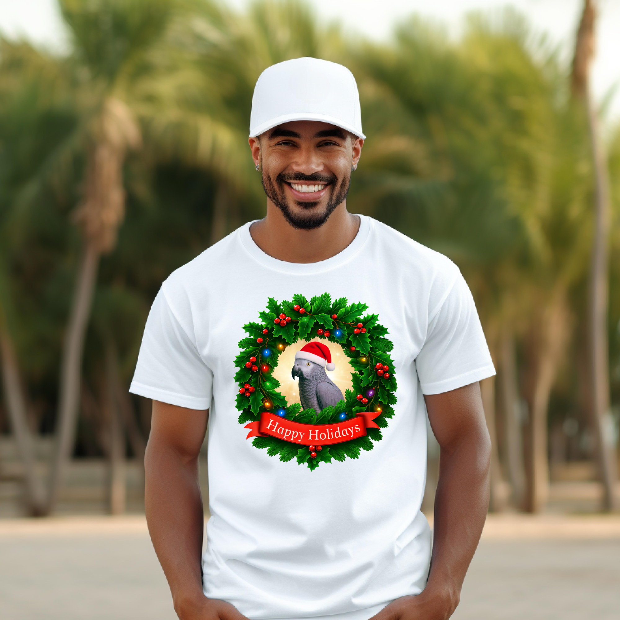 Happy Holidays African Grey T-Shirt