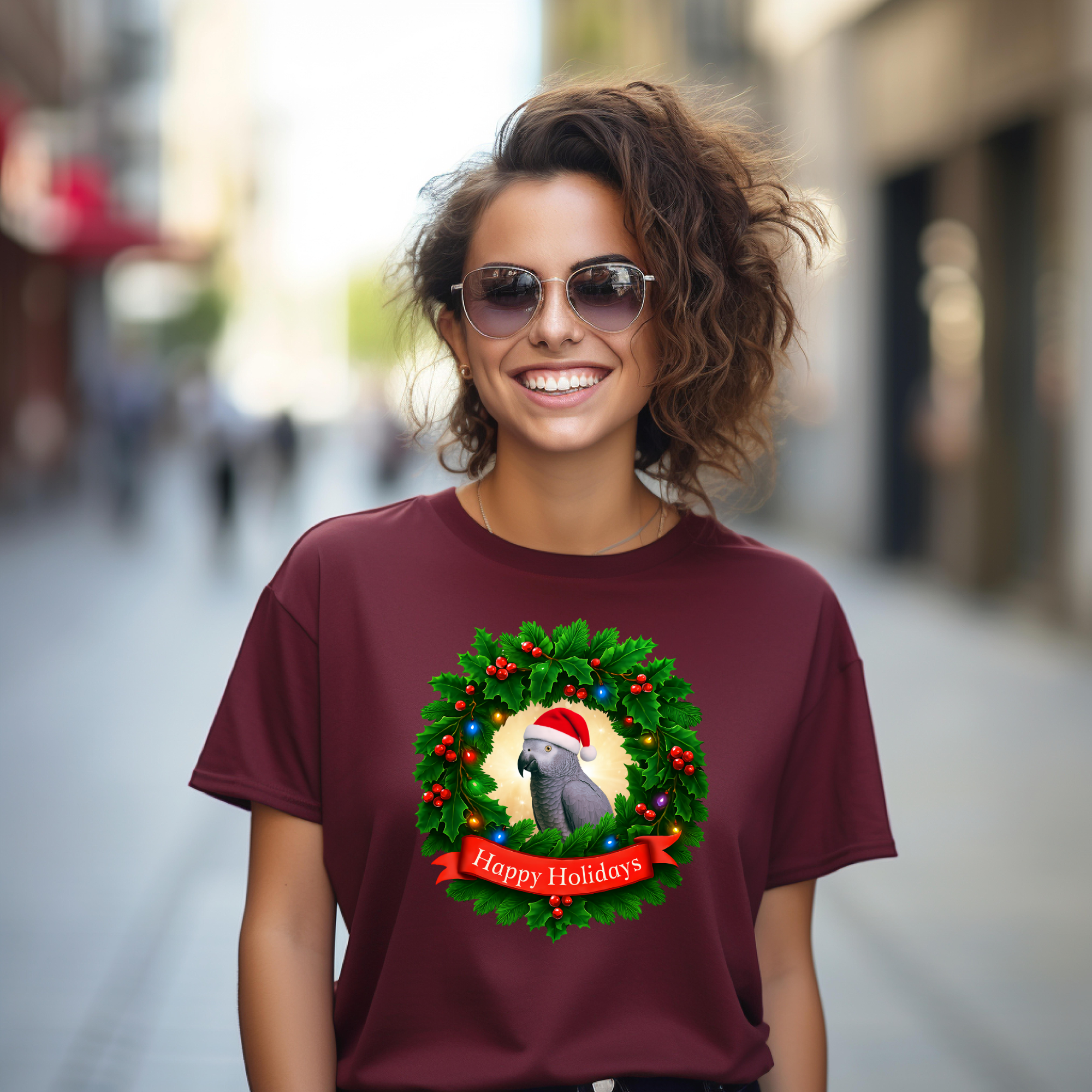 Happy Holidays African Grey T-Shirt