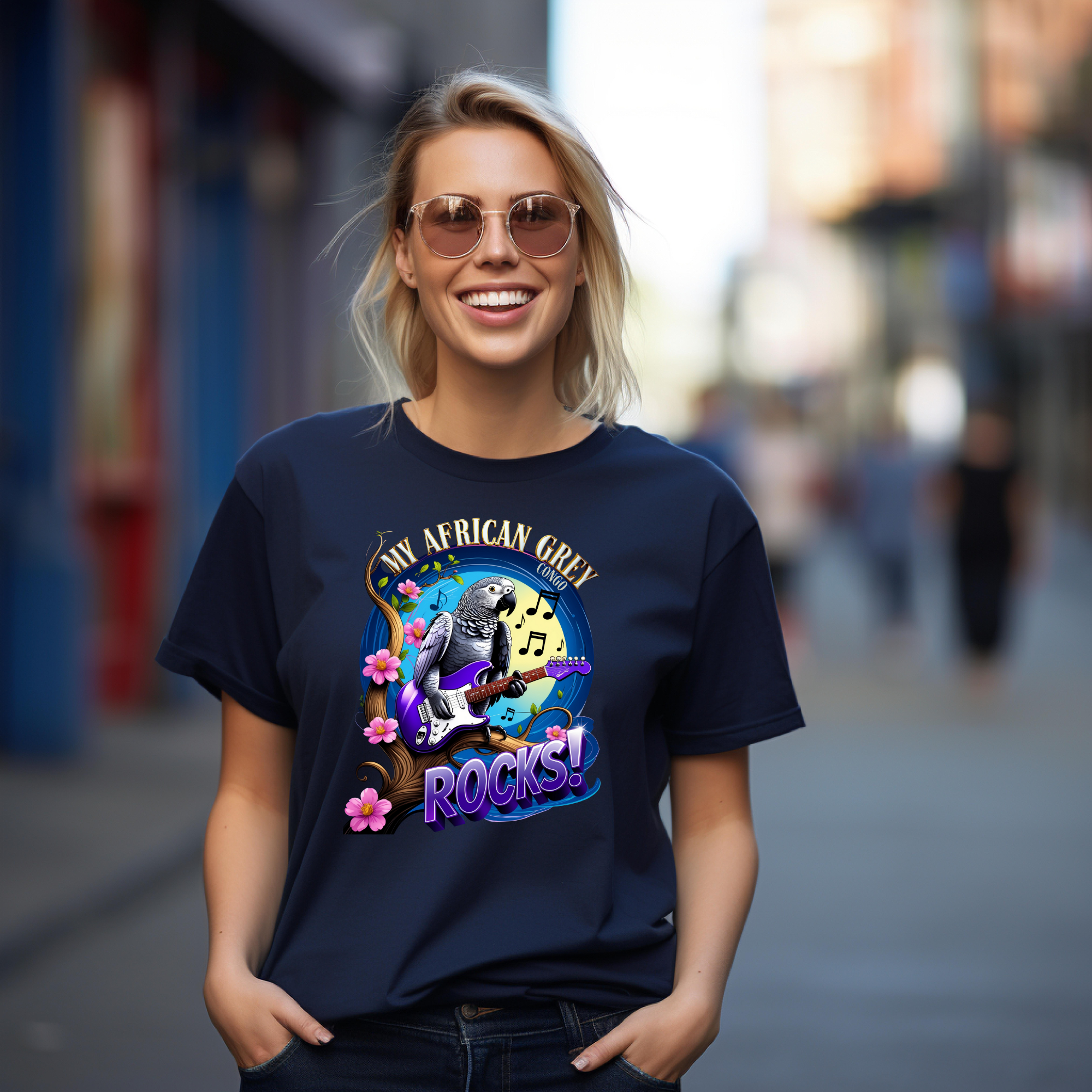 African Grey Congo Parrot Tee