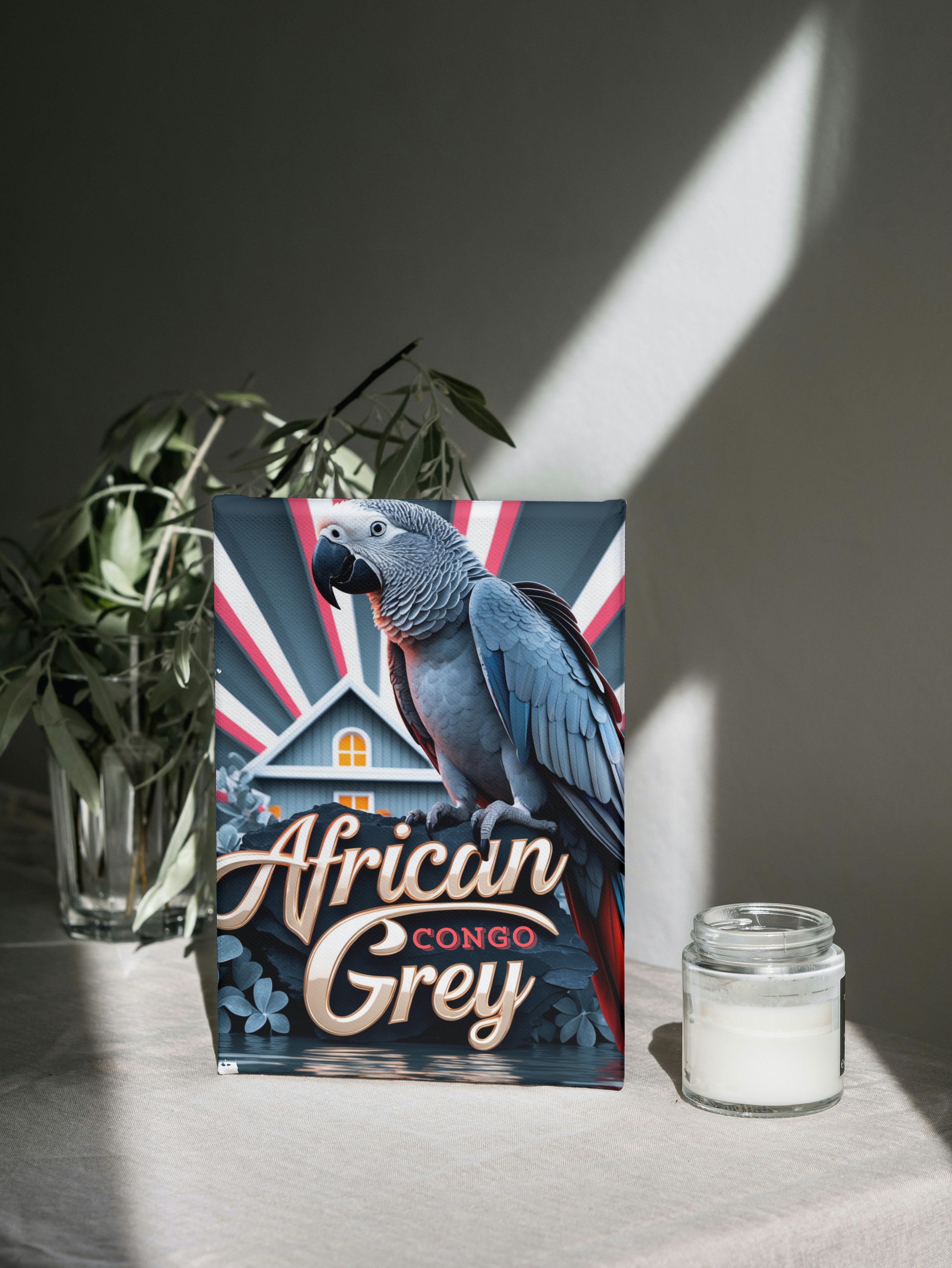 African Grey Congo Canvas Wall Hangings