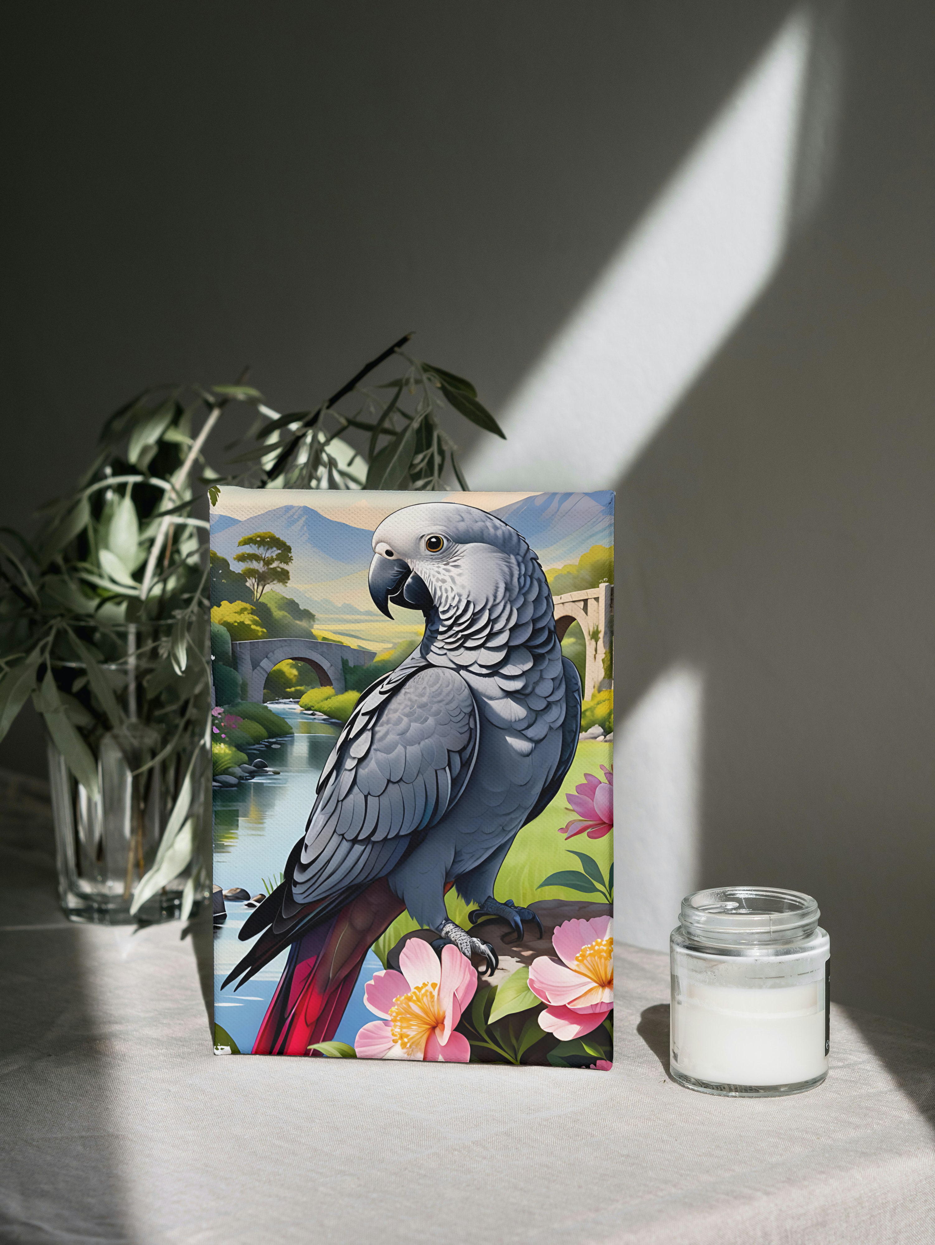 African Grey Parrot Canvas Wall Hangings