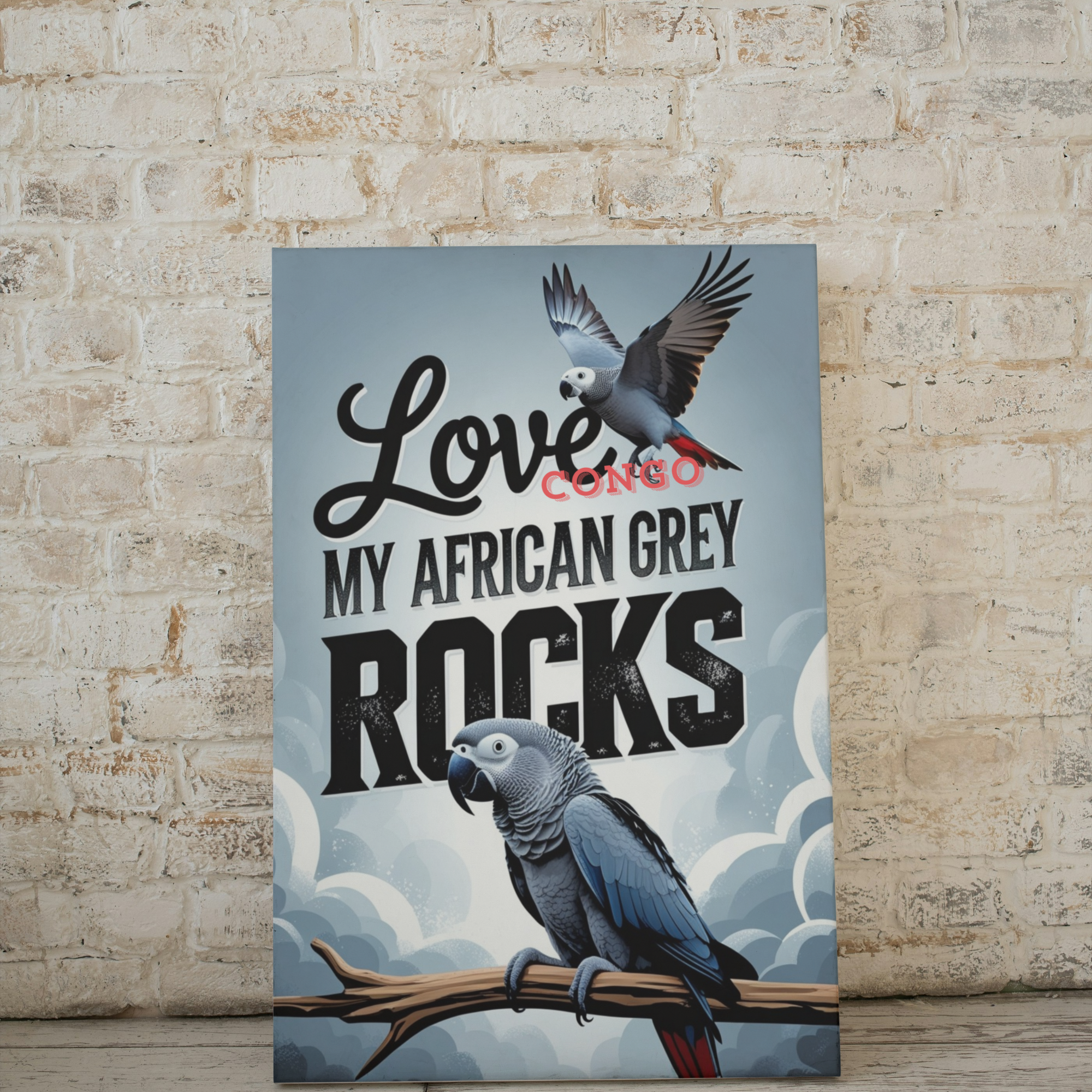 African Grey Congo Wall-Hanging
