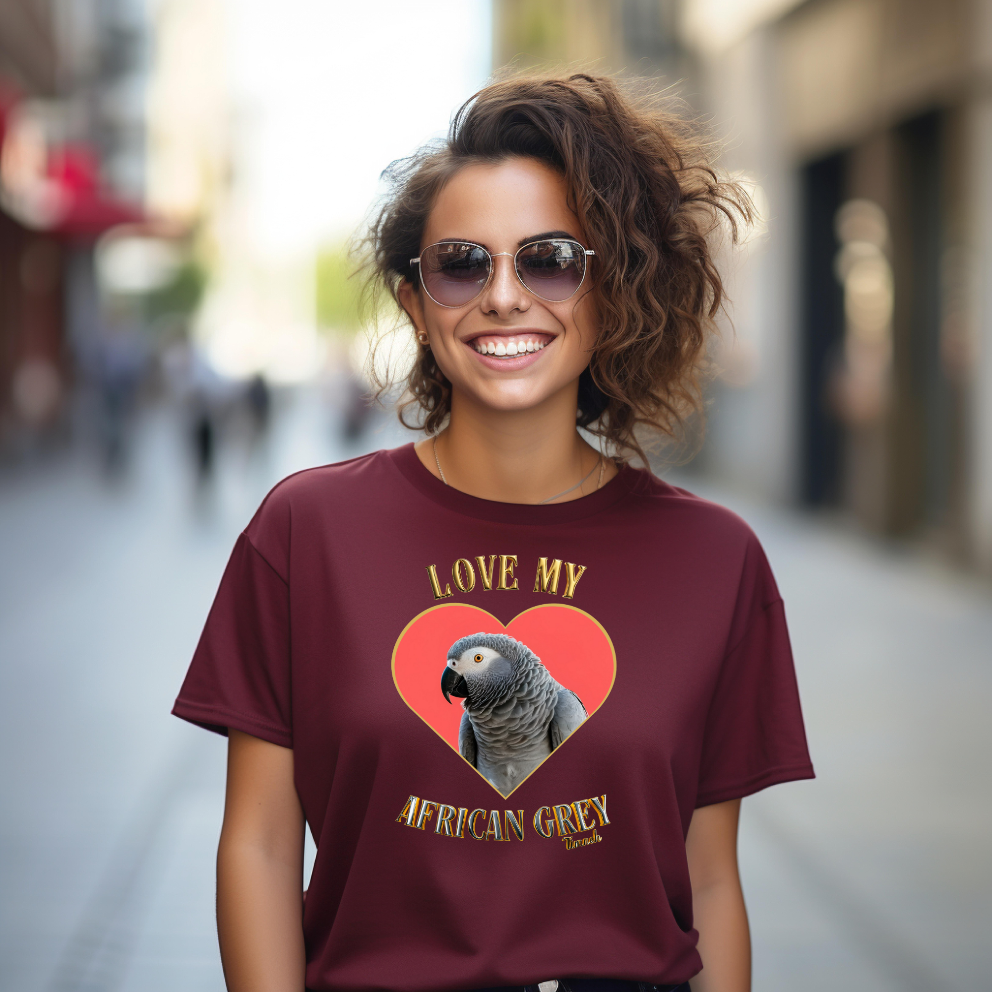 Love My African Grey Tee, Bird Lover Shirt, Gift for Parrot Owners, Avian Enthusiast Apparel, Unisex Cotton Tee