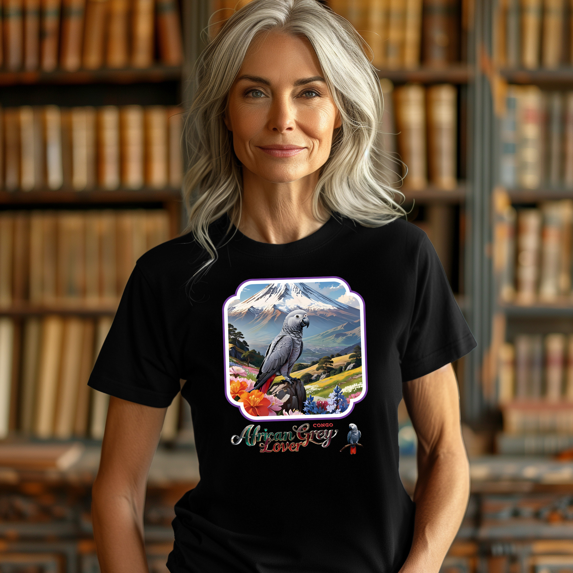 African Grey Congo Lover Parrot Tee