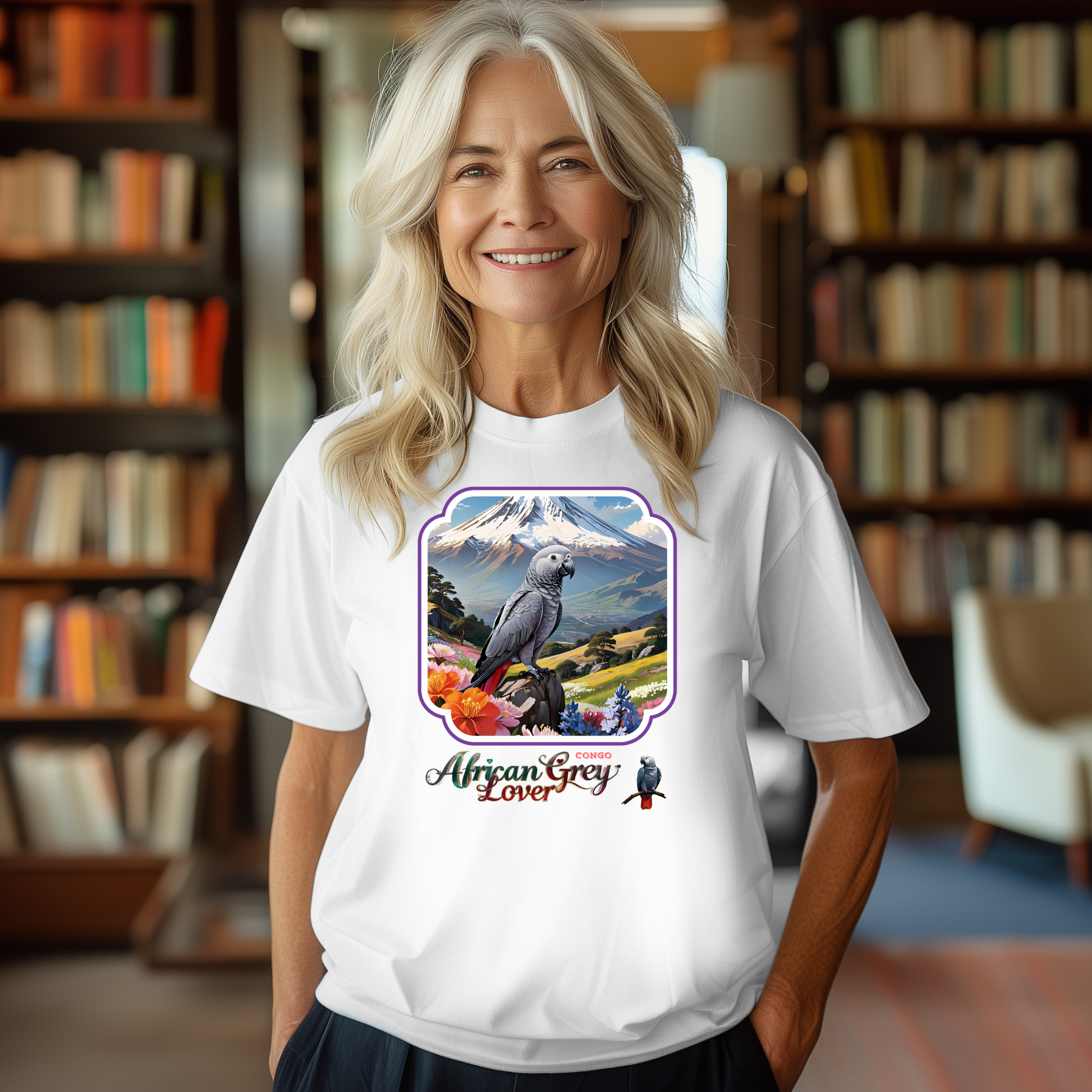 African Grey Congo Lover Parrot Tee