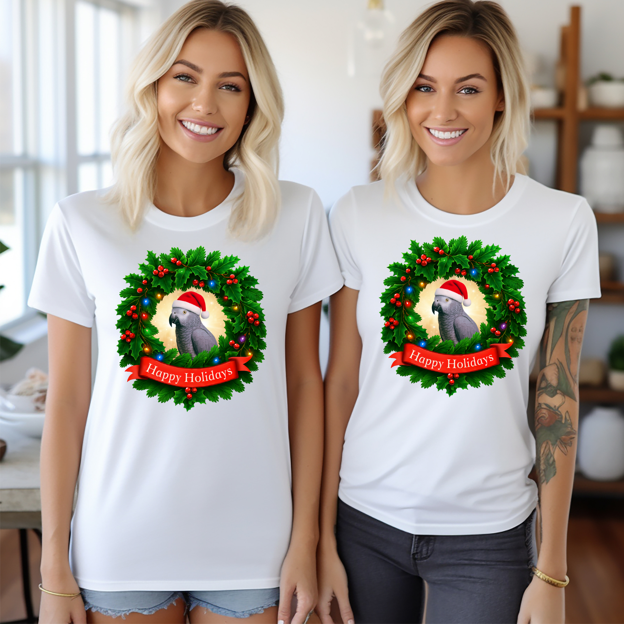 Happy Holidays African Grey T-Shirt