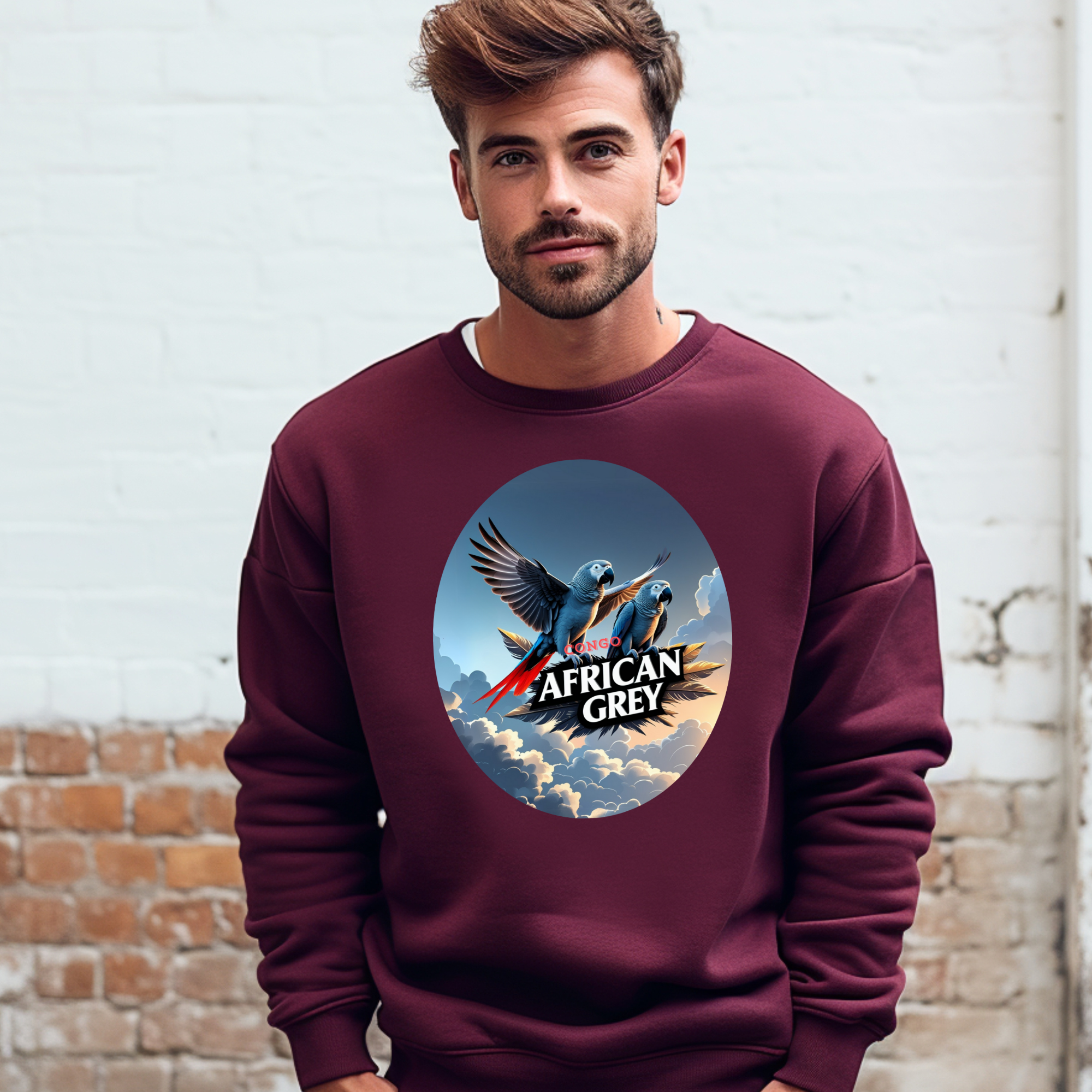 African Grey Crewneck Sweatshirt