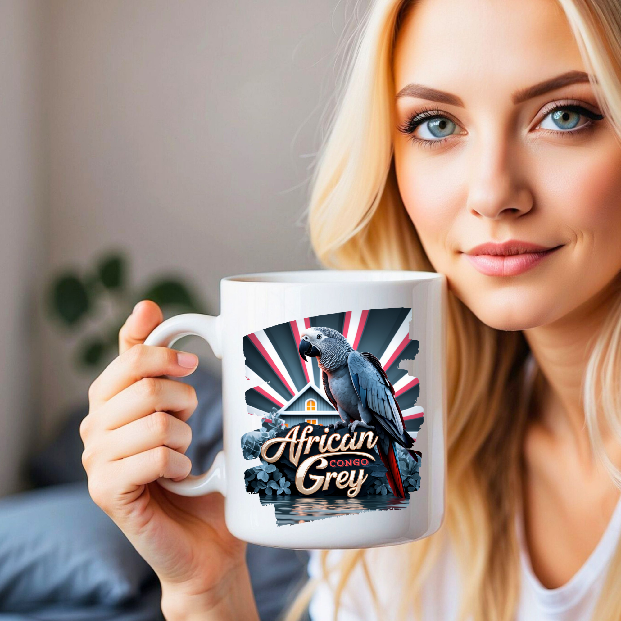 African Grey Congo Ceramic Mug