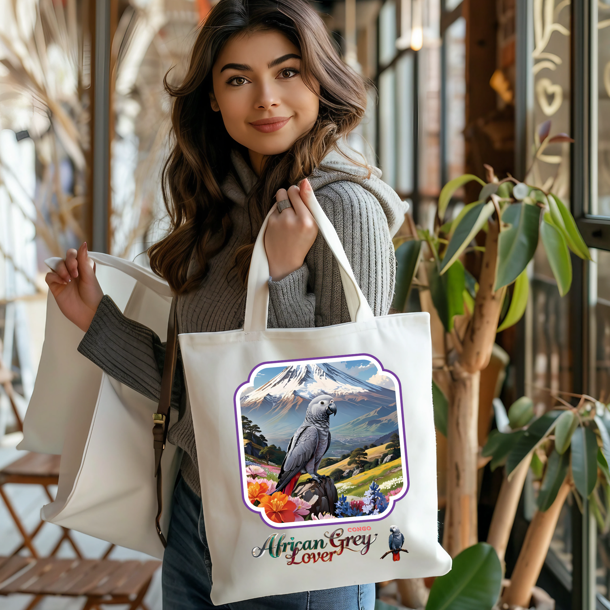 African Grey Congo Tote Bag