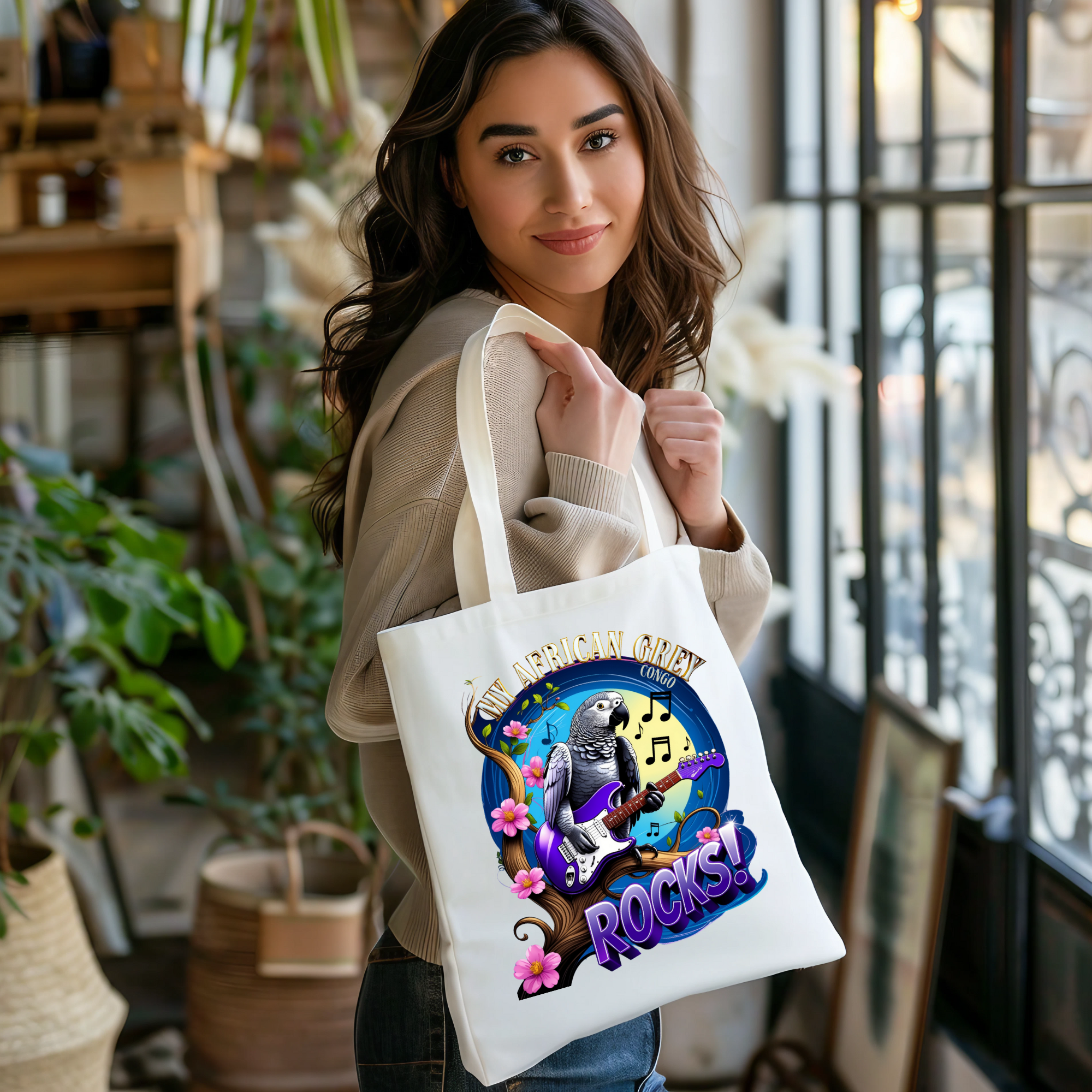 African Grey Congo Tote Bag