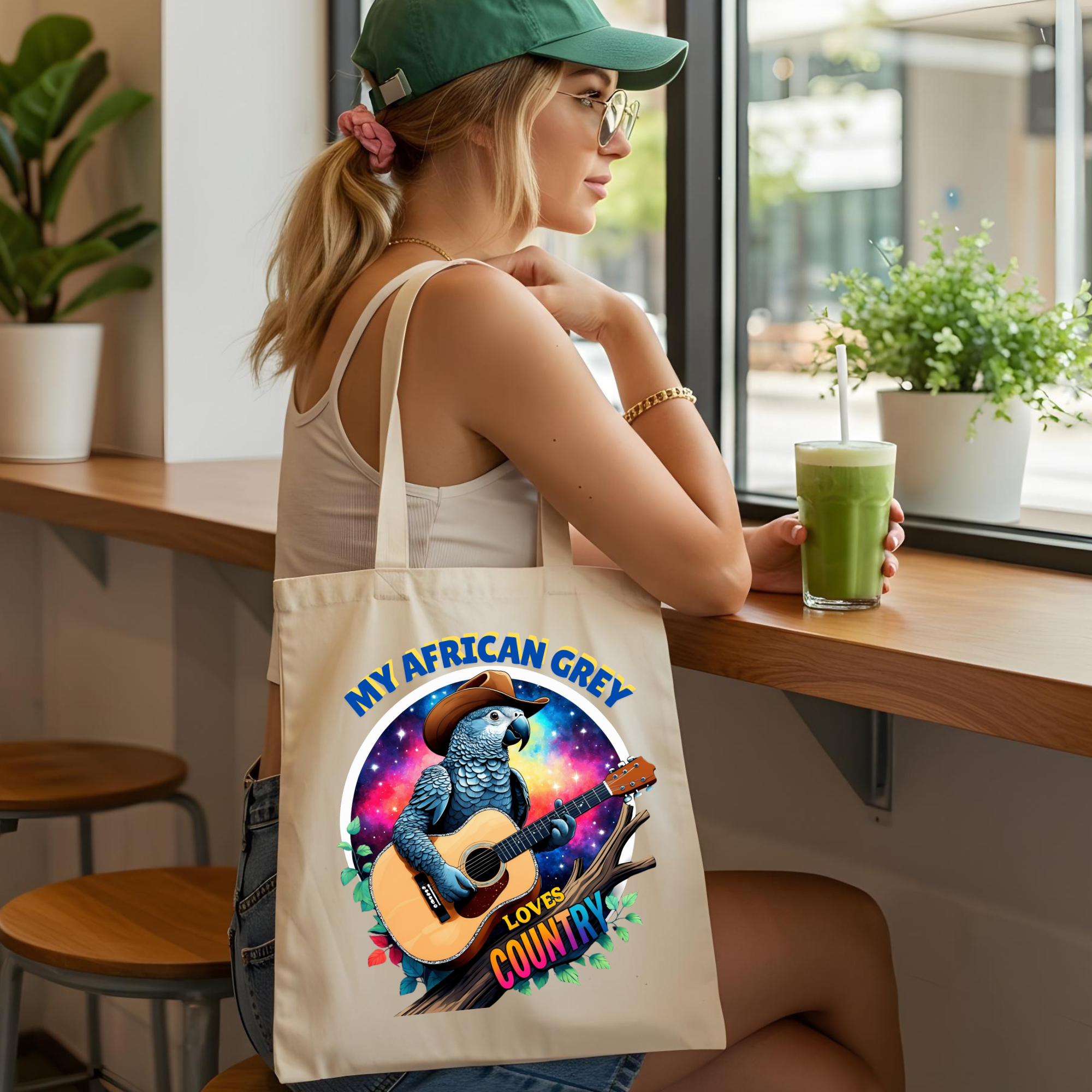 Tote Bag With African Grey Design