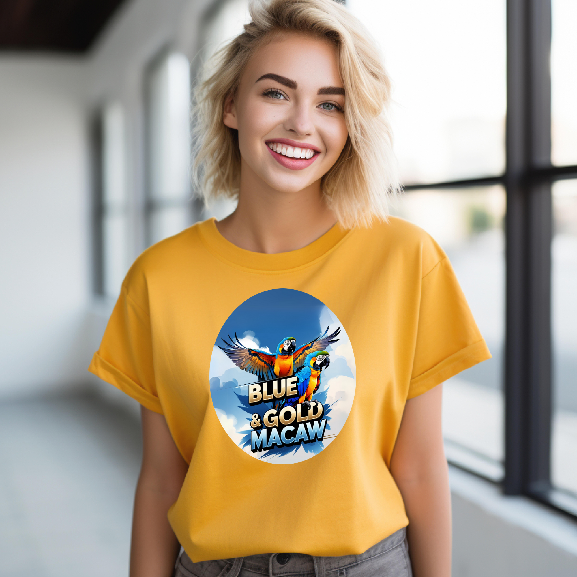 Blue & Gold Macaw Cotton Tee