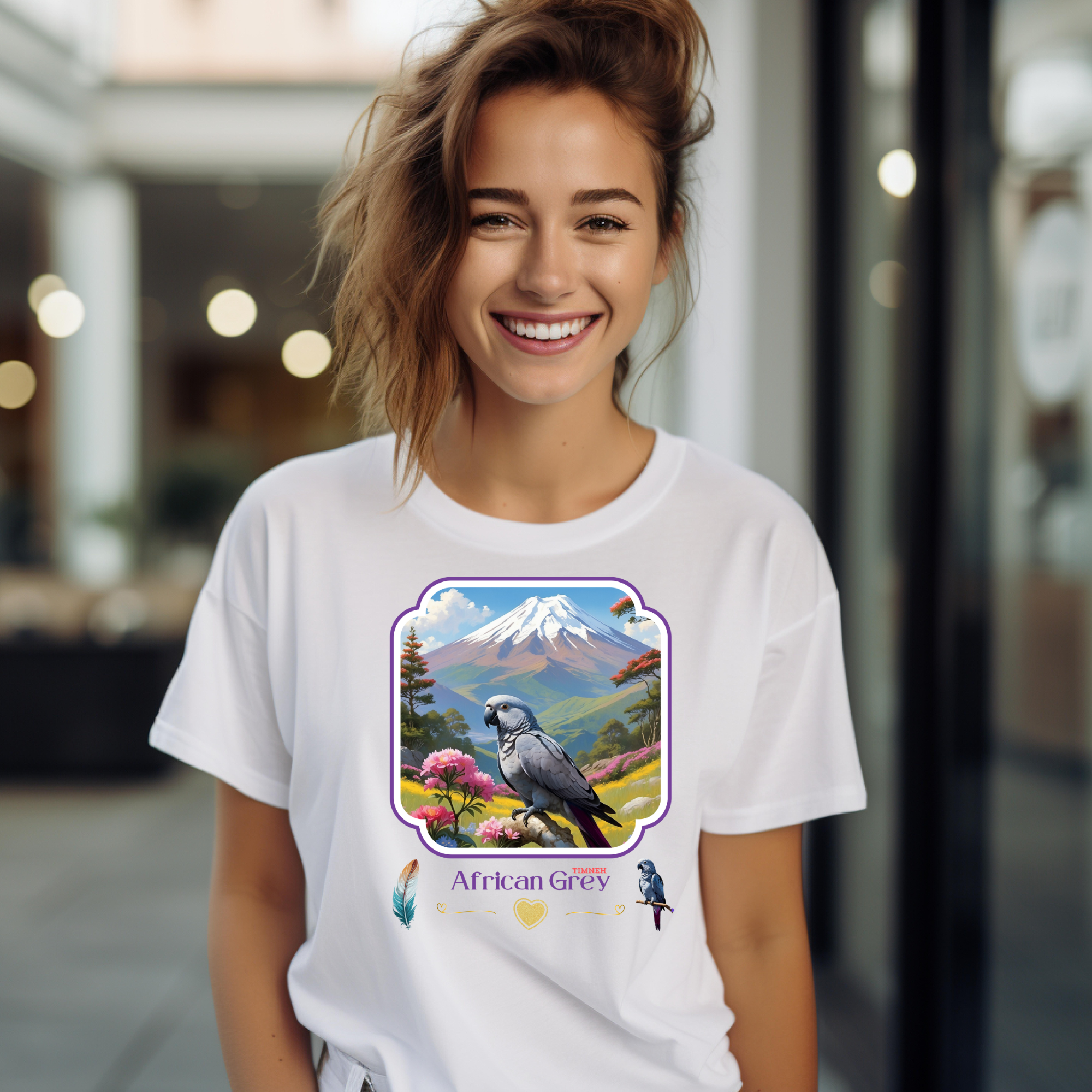 African Grey Timneh Mountain T-Shirt