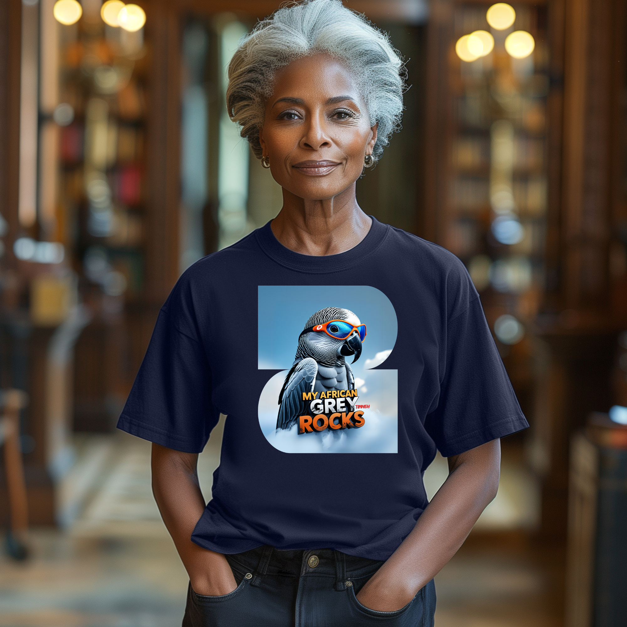 African Grey Timneh Rocks T-Shirt