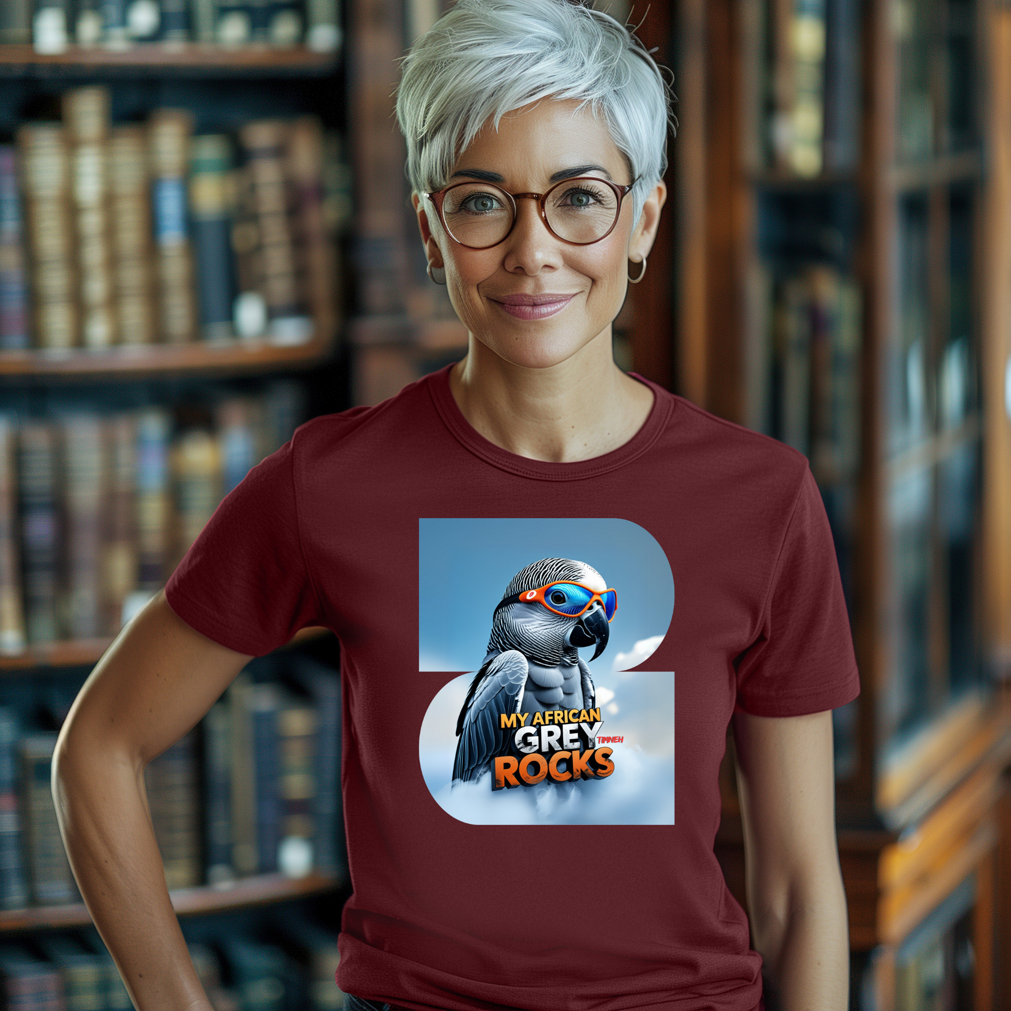 African Grey Timneh Rocks T-Shirt